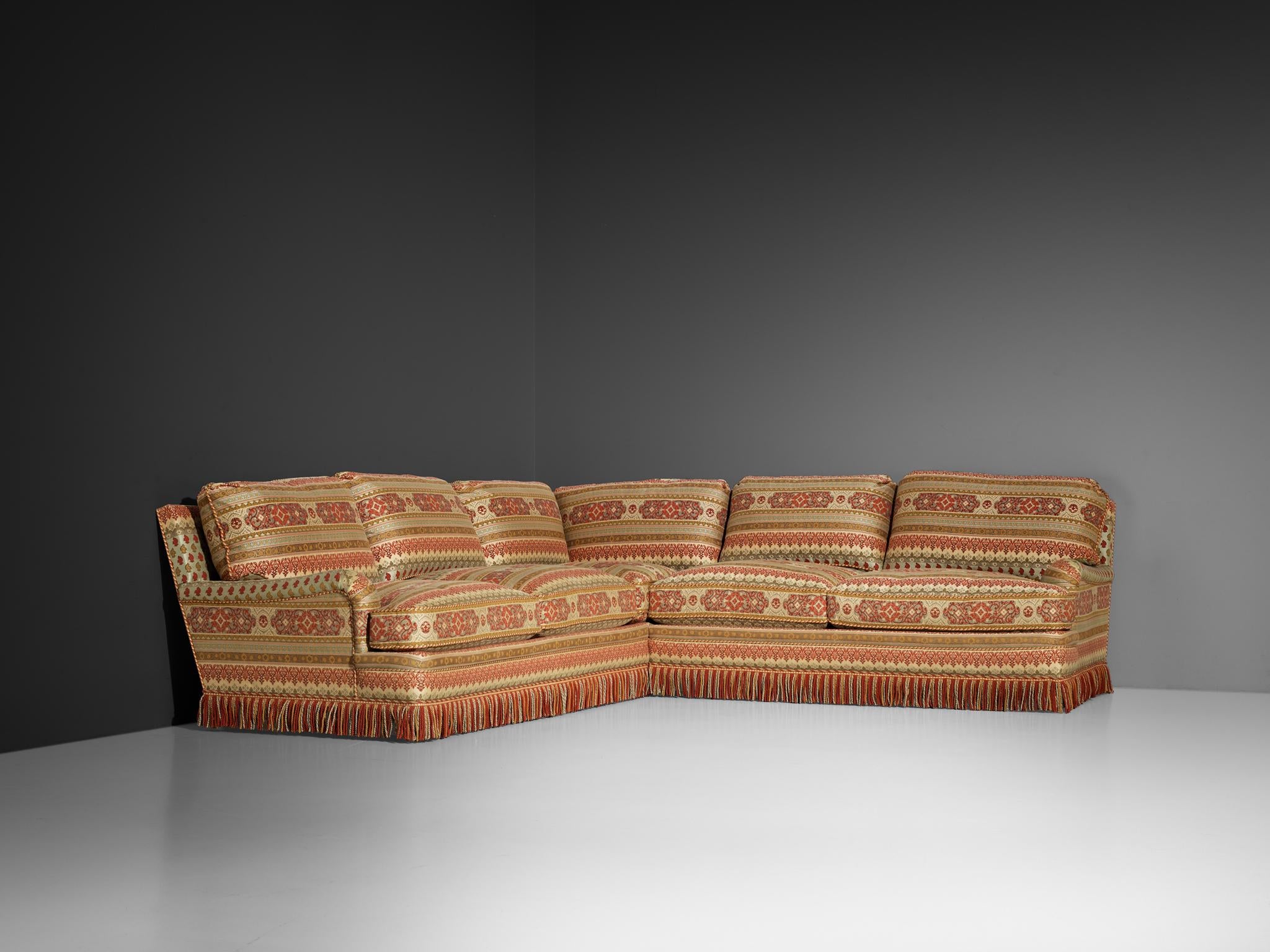 Art Deco Style Corner Sofa in Kilim Inspired Upholstery seating Morentz