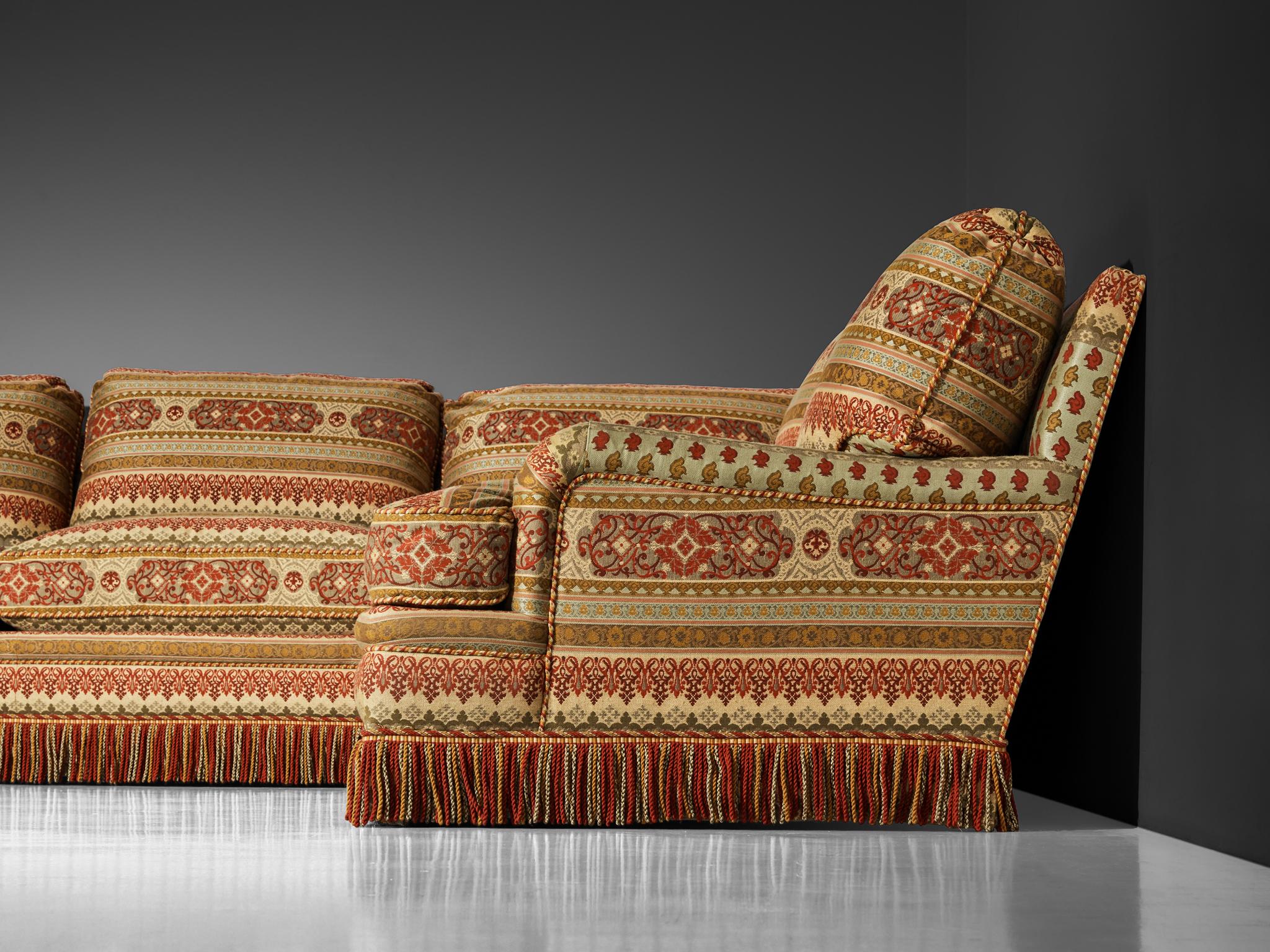 Art Deco Style Corner Sofa in Kilim Inspired Upholstery seating Morentz