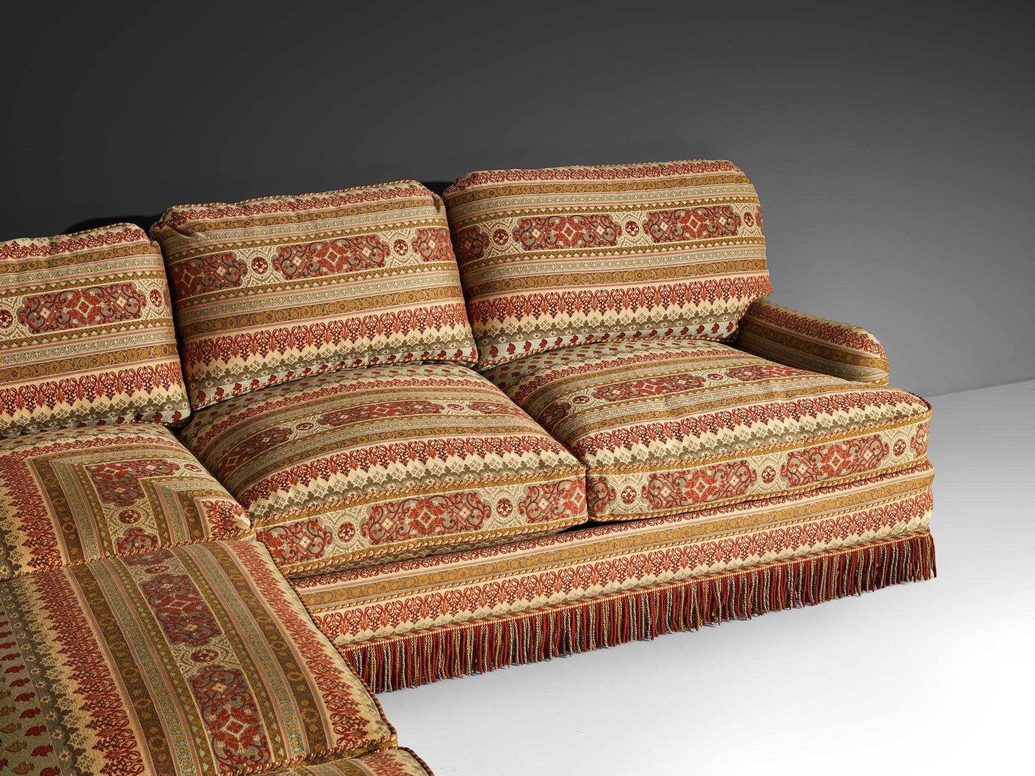 Art Deco Style Corner Sofa in Kilim Inspired Upholstery seating Morentz