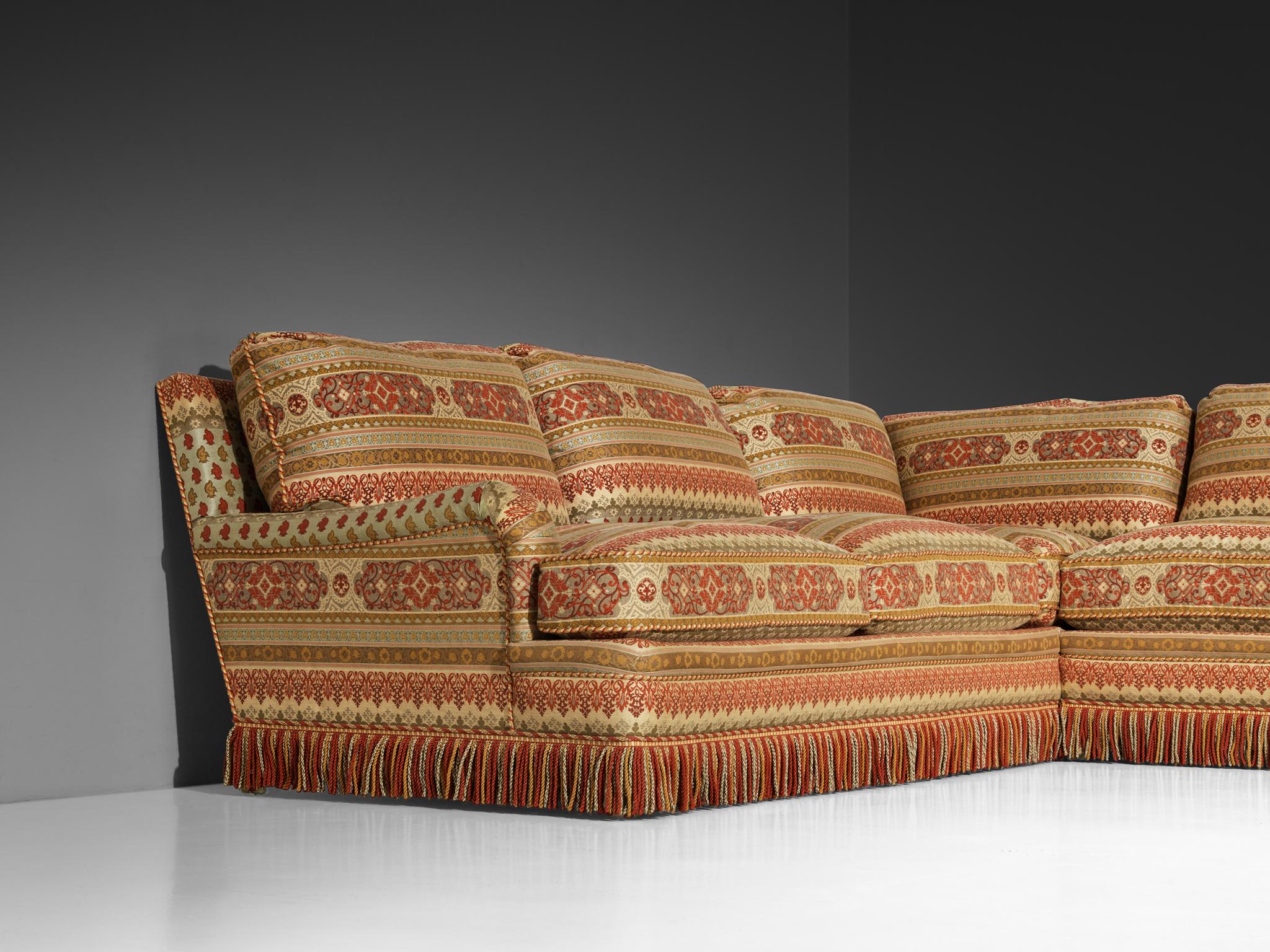 Art Deco Style Corner Sofa in Kilim Inspired Upholstery seating Morentz