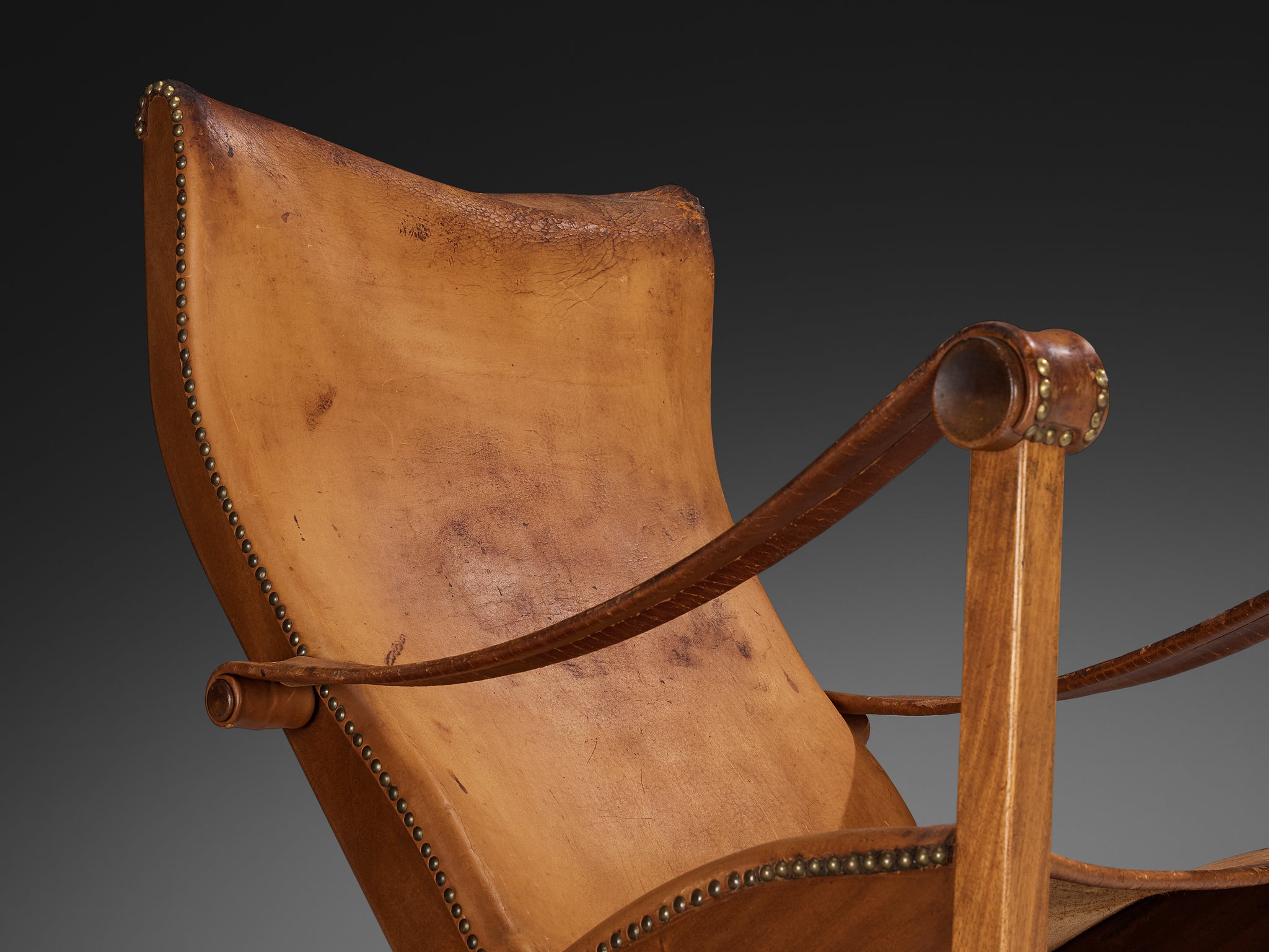 Mogens Voltelen 'Copenhagen' Lounge Chair in Patinated Cognac Leather Seating Morentz