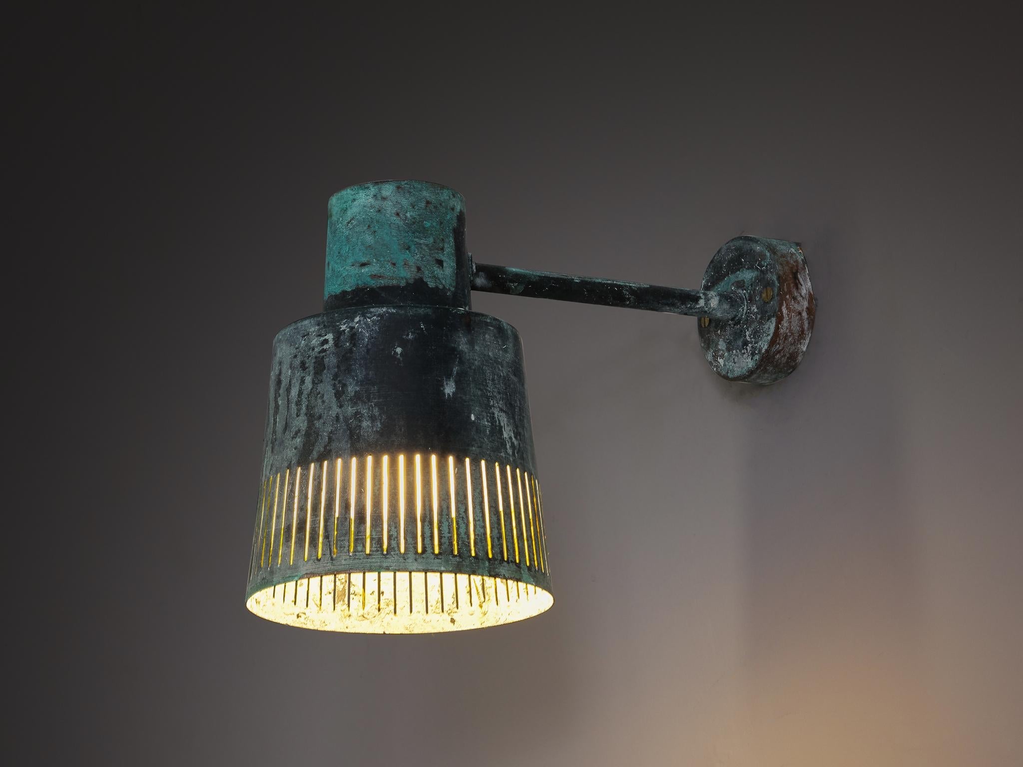 Hans Bergström for Ateljé Lyktan Wall Light in Patinated Copper lighting Morentz