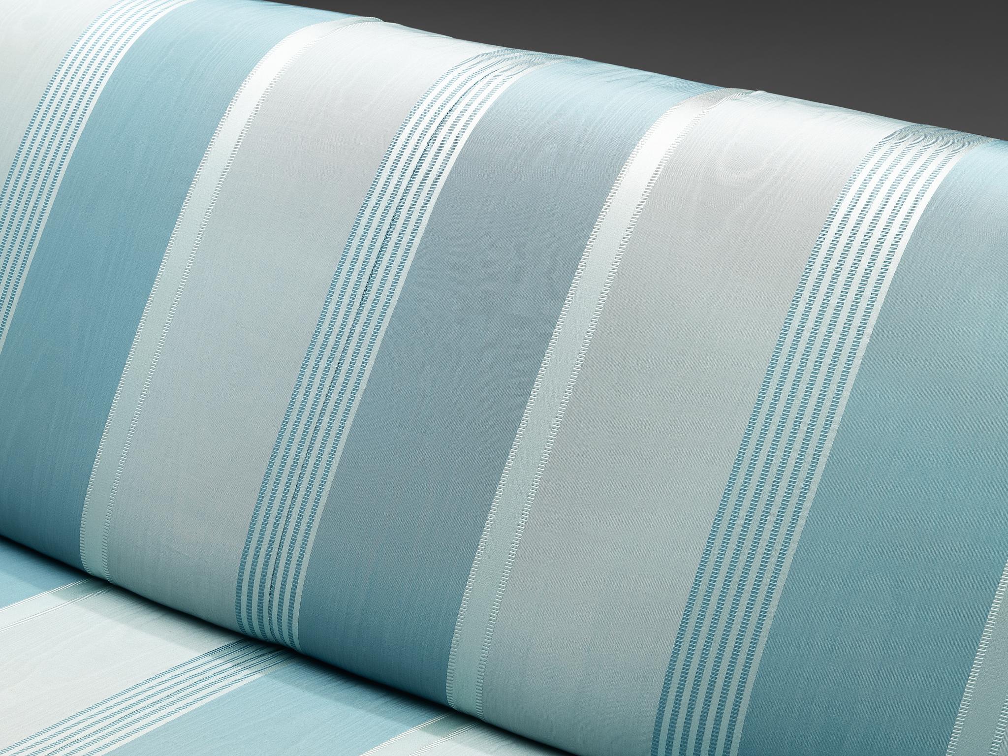 Substantial Sofa in Delicate Striped Green Blue Upholstery seating Morentz