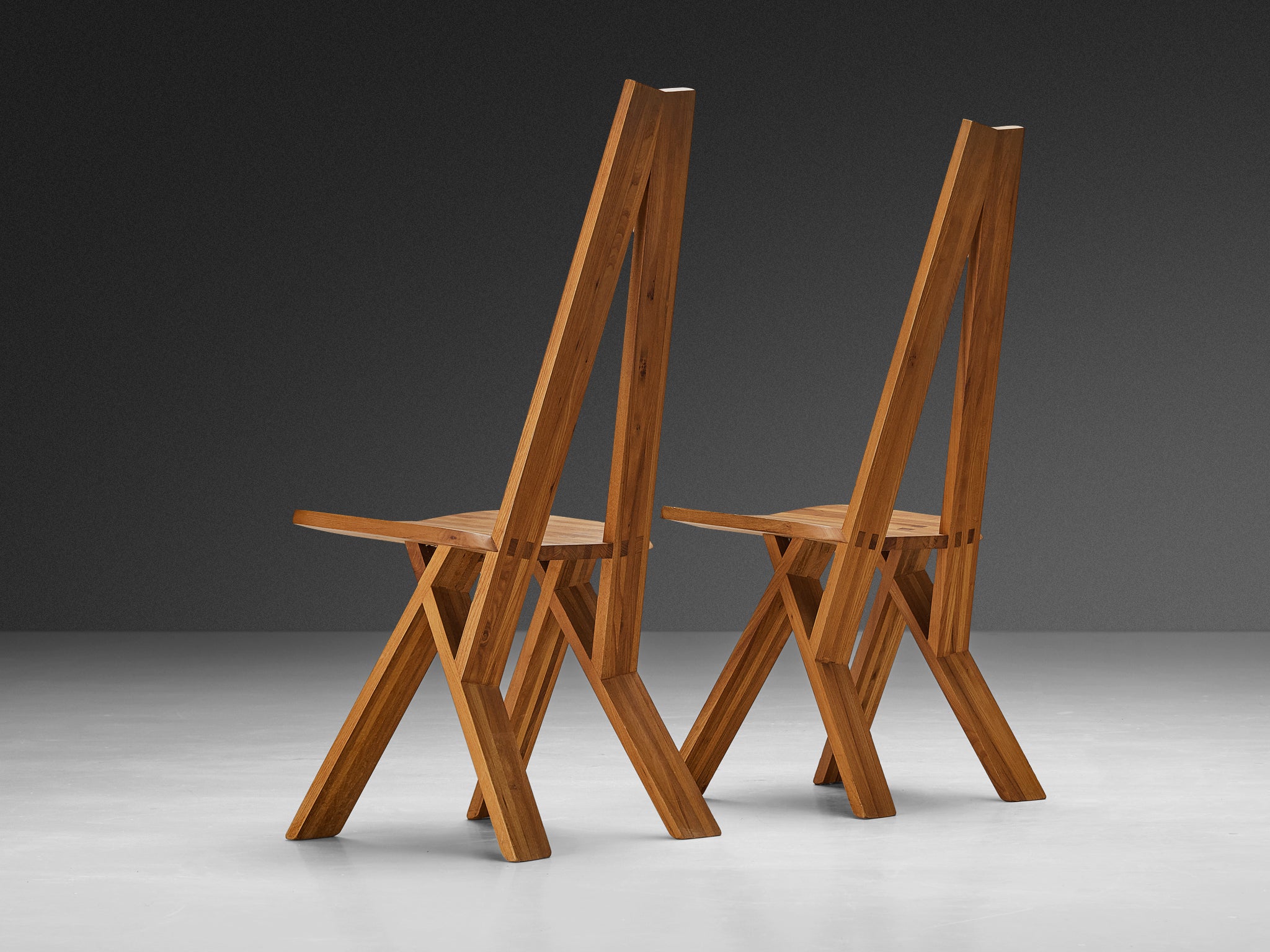 Early Pierre Chapo 'S45' Dining Chairs in Solid Elm Seating Morentz