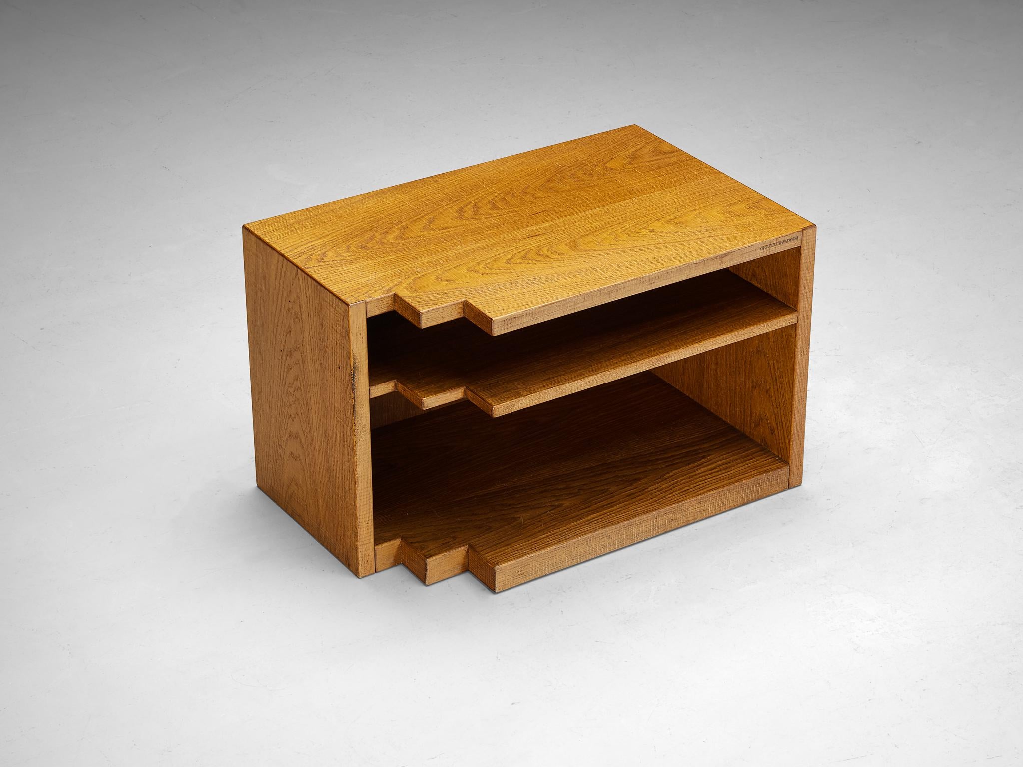 Giuseppe Rivadossi Geometric Side Table in Oak