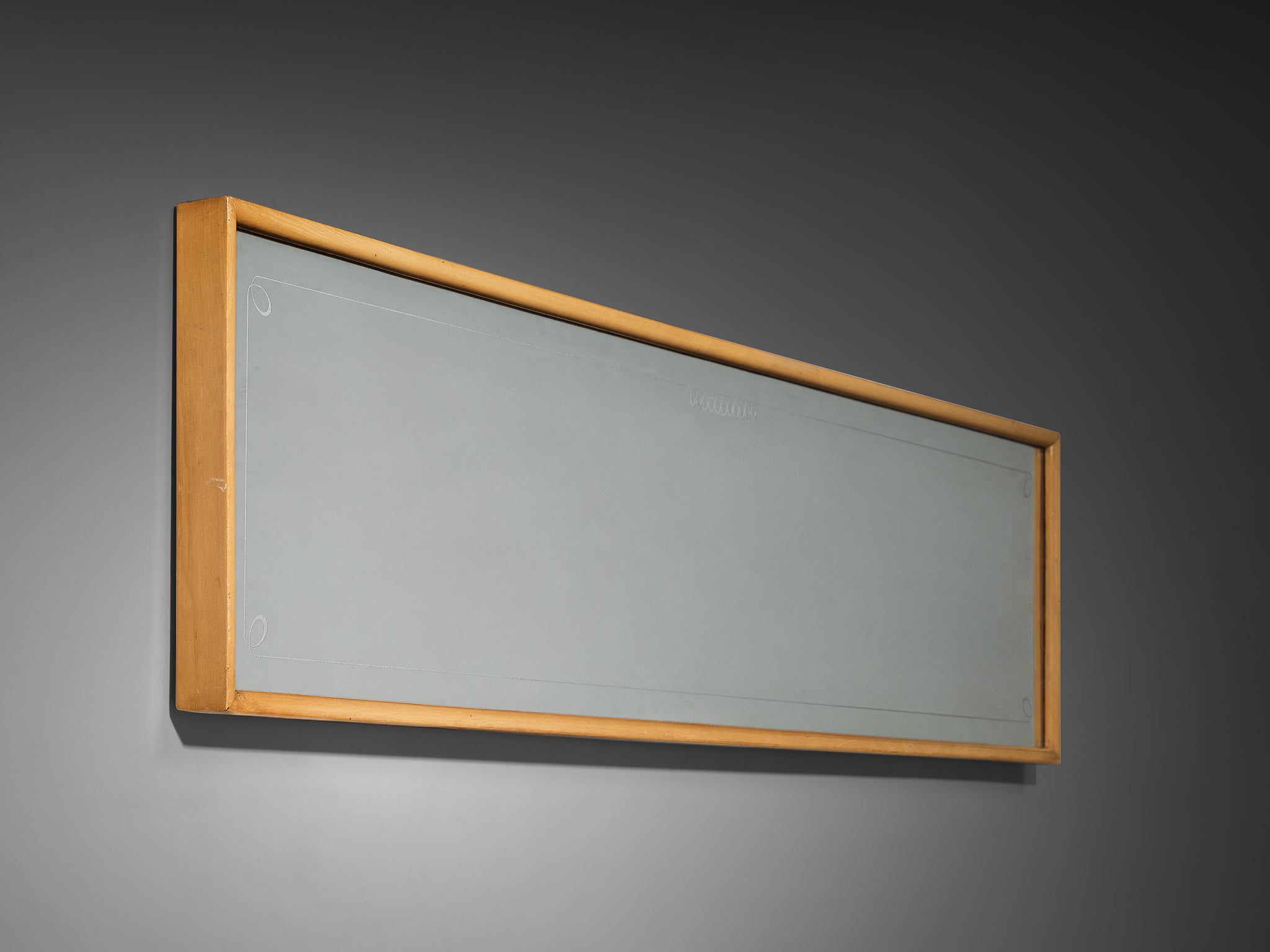 1950s Mid-Century Modern Italian Mirror with Maple Frame Mirrors Morentz