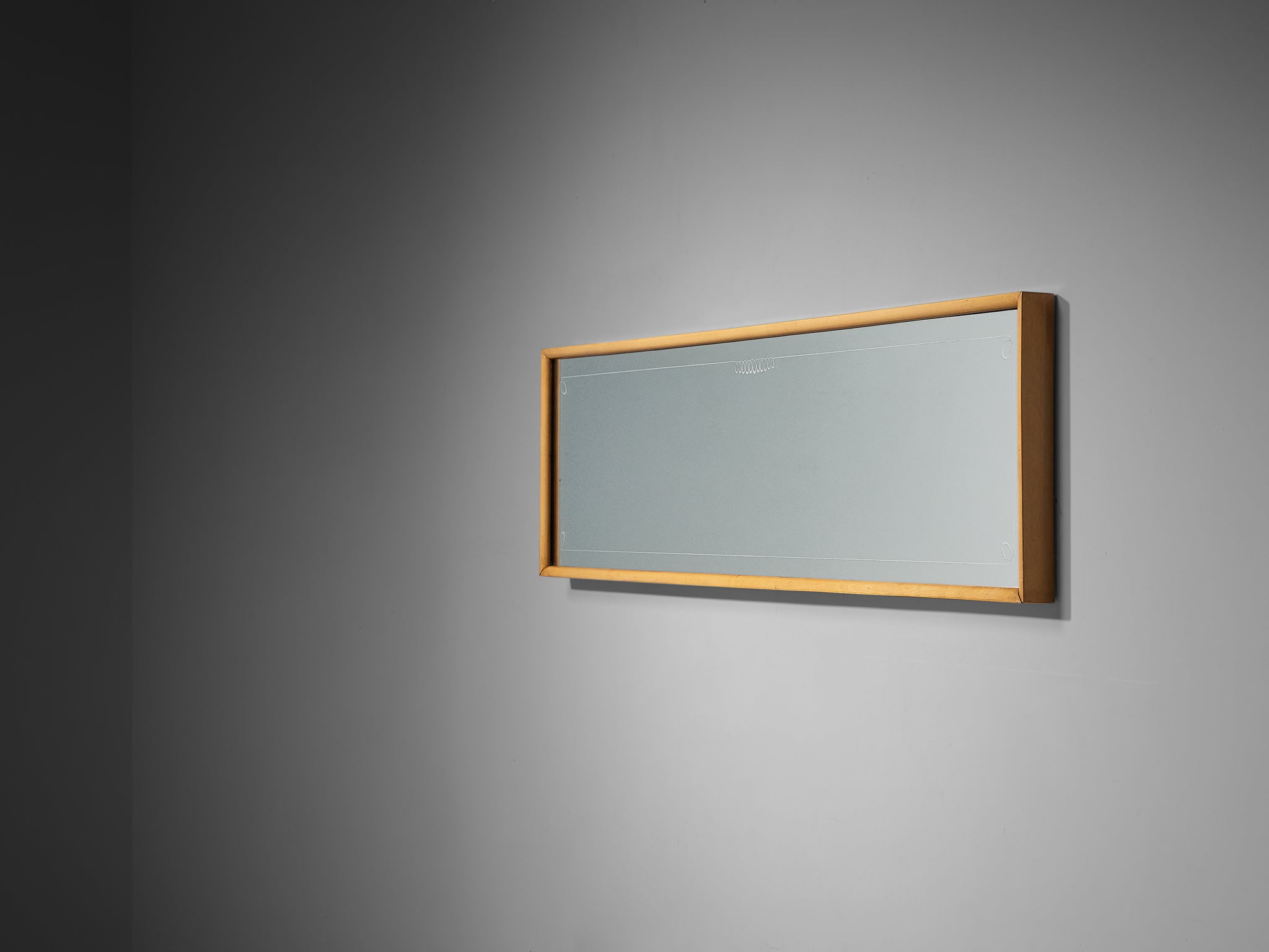 1950s Mid-Century Modern Italian Mirror with Maple Frame Mirrors Morentz