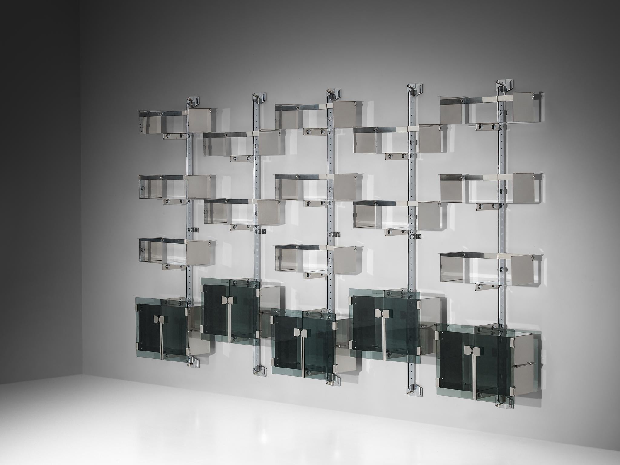 Vittorio Introini for Saporiti 'P700' Modular Wall Bookcase in Metal wall decorations Morentz