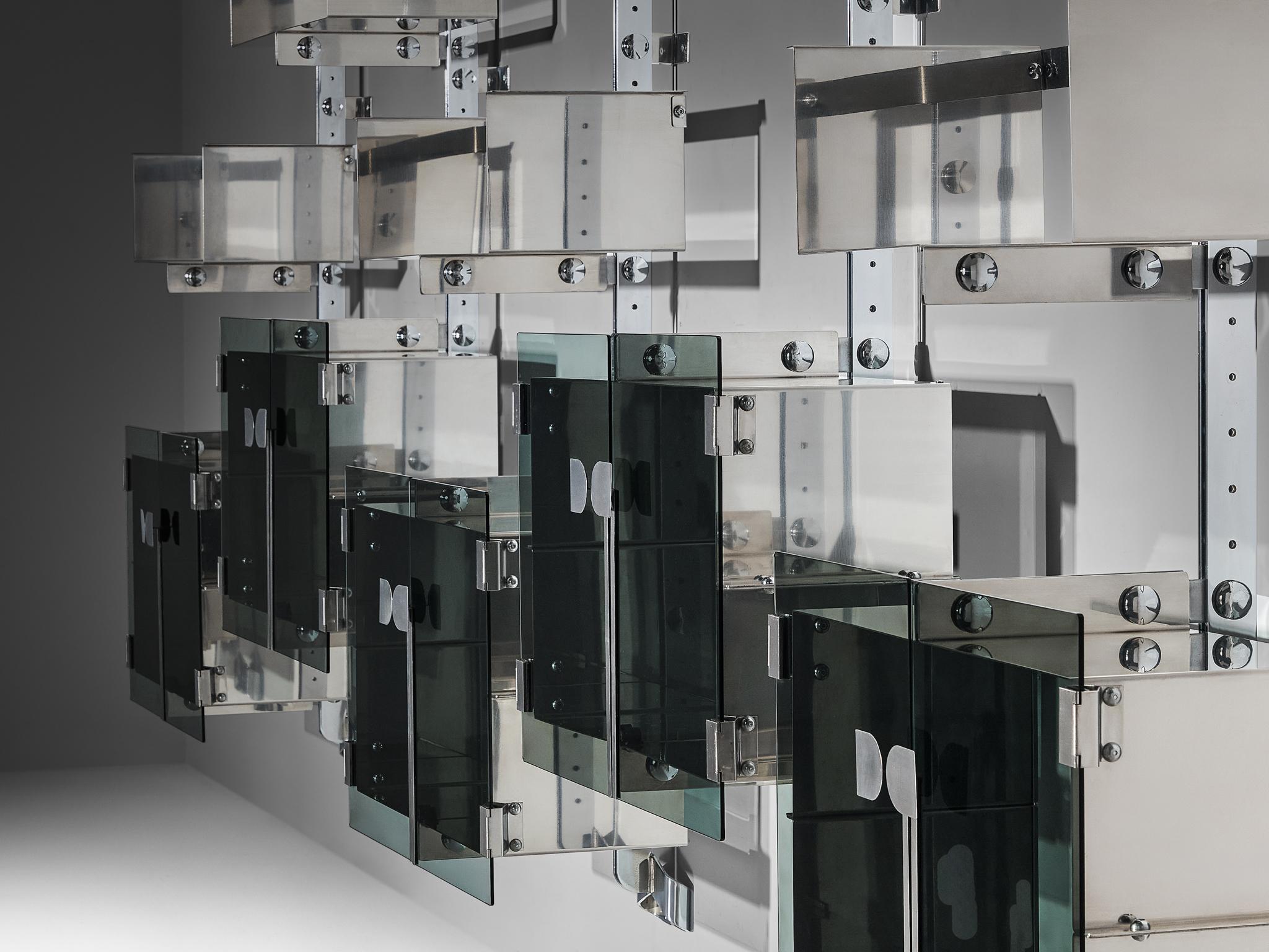 Vittorio Introini for Saporiti 'P700' Modular Wall Bookcase in Metal wall decorations Morentz