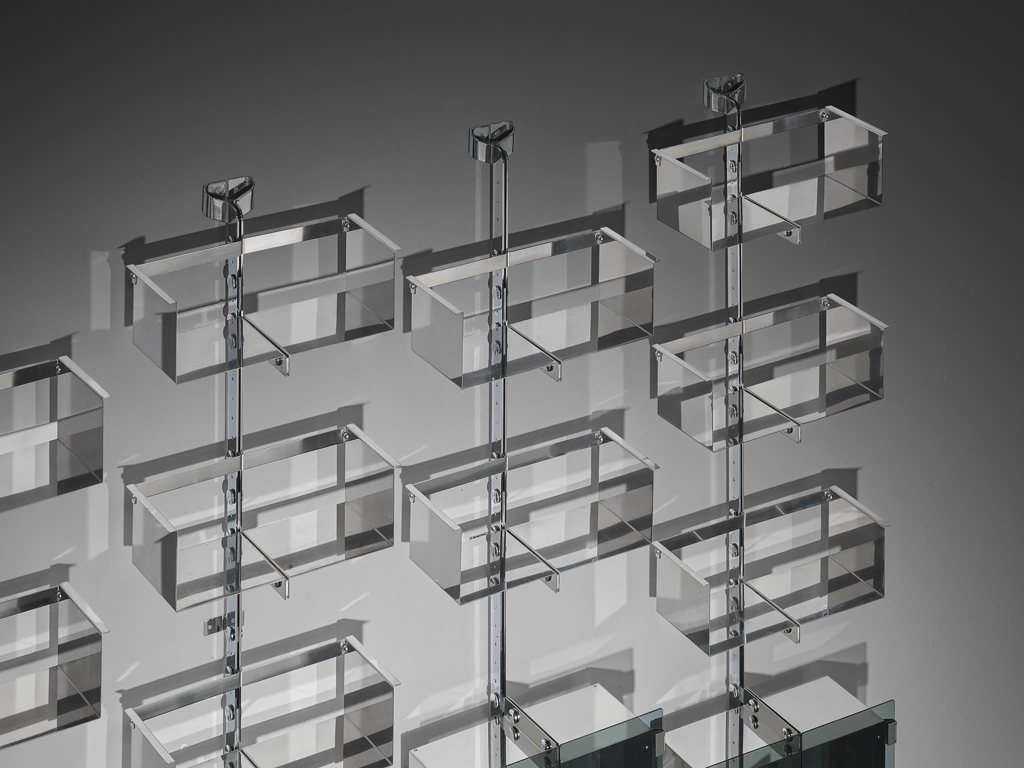 Vittorio Introini for Saporiti 'P700' Modular Wall Bookcase in Metal wall decorations Morentz