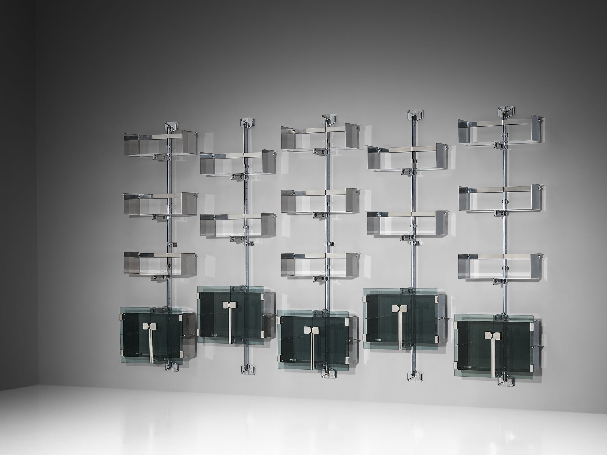 Vittorio Introini for Proposals 'P700' Modular Wall Bookcase in Metal Case pieces and storage cabinets Morentz