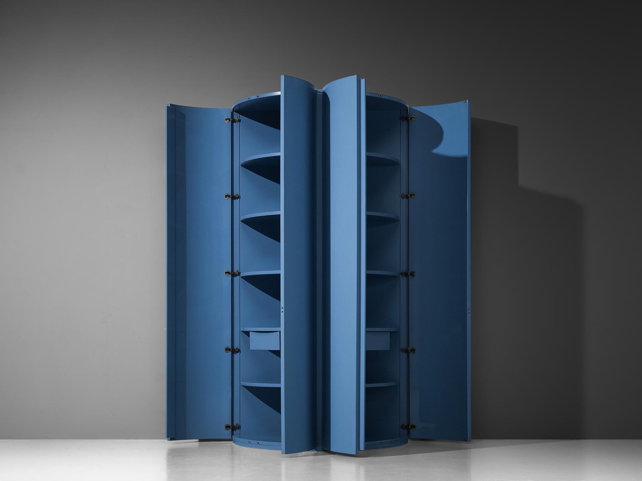 Ambrogio Tresoldi e Alberto Salvati Wardrobe Cabinet in Purple Blue Wood case pieces and storage cabinets Morentz