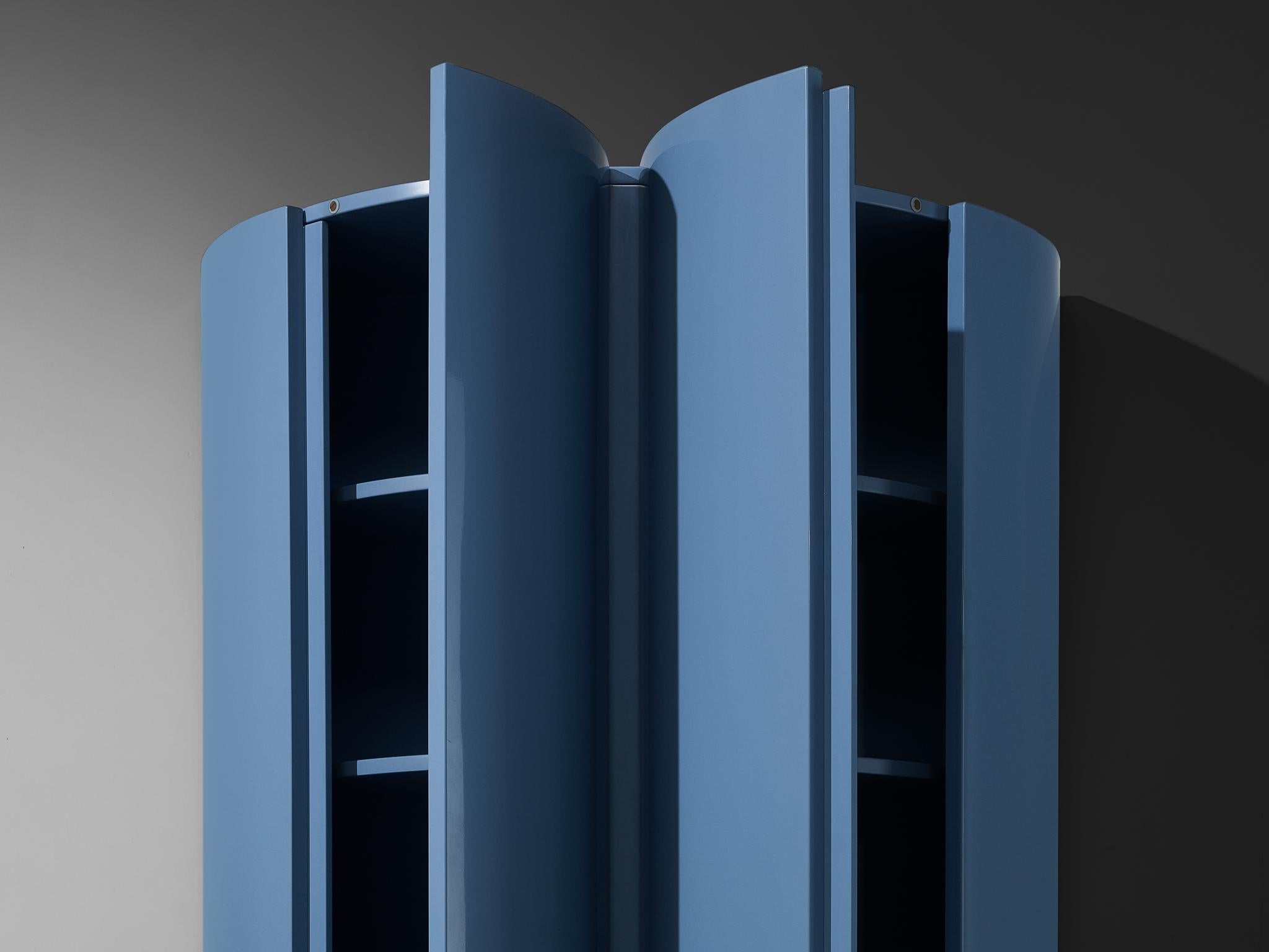 Ambrogio Tresoldi e Alberto Salvati Wardrobe Cabinet in Purple Blue Wood case pieces and storage cabinets Morentz