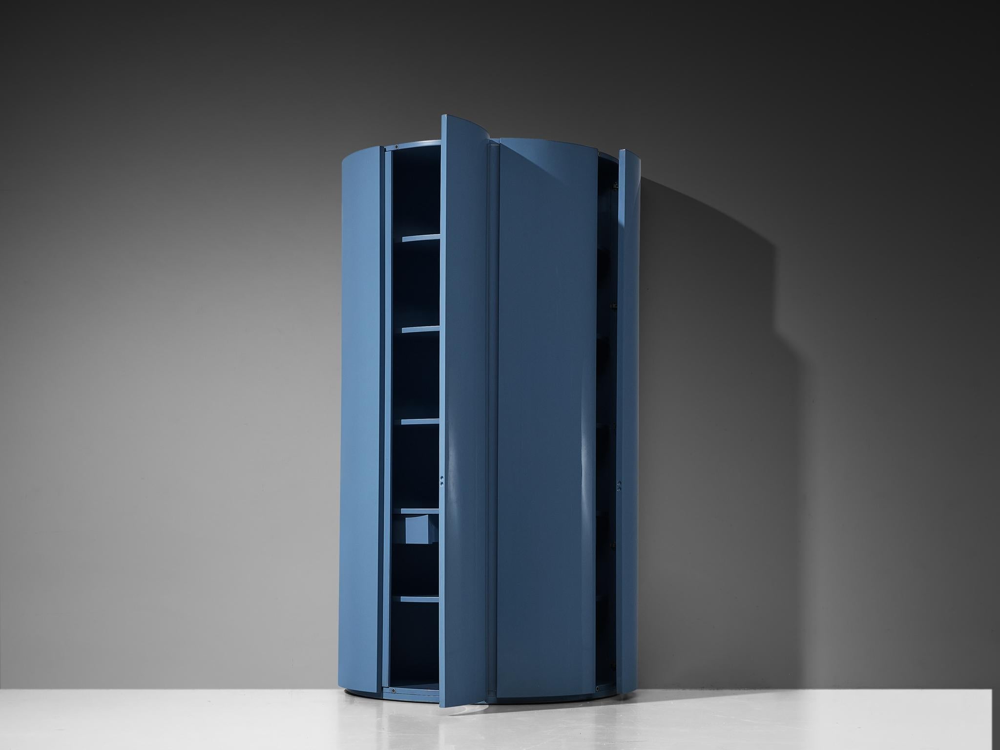 Ambrogio Tresoldi e Alberto Salvati Wardrobe Cabinet in Purple Blue Wood case pieces and storage cabinets Morentz