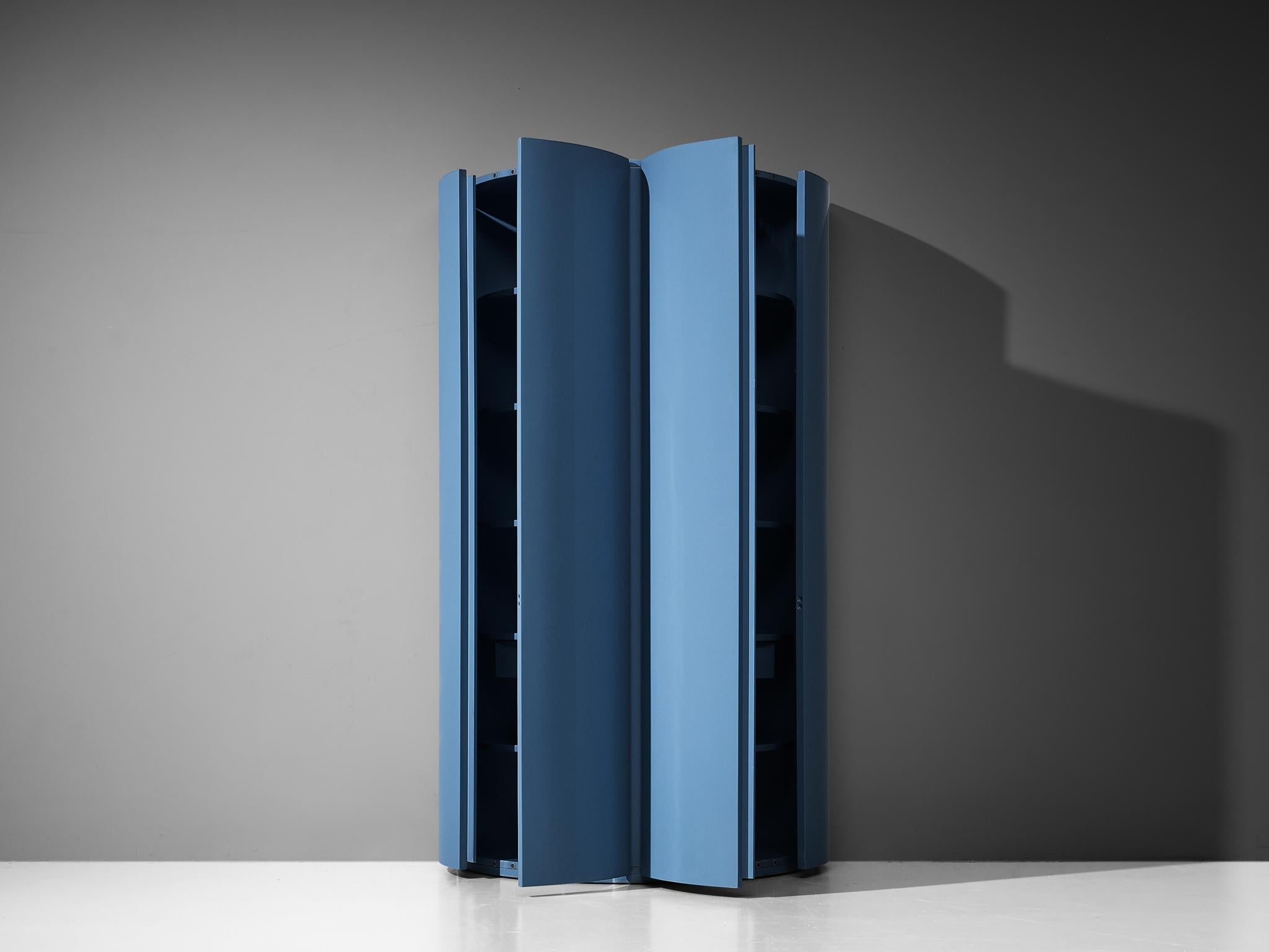 Ambrogio Tresoldi e Alberto Salvati Wardrobe Cabinet in Purple Blue Wood case pieces and storage cabinets Morentz