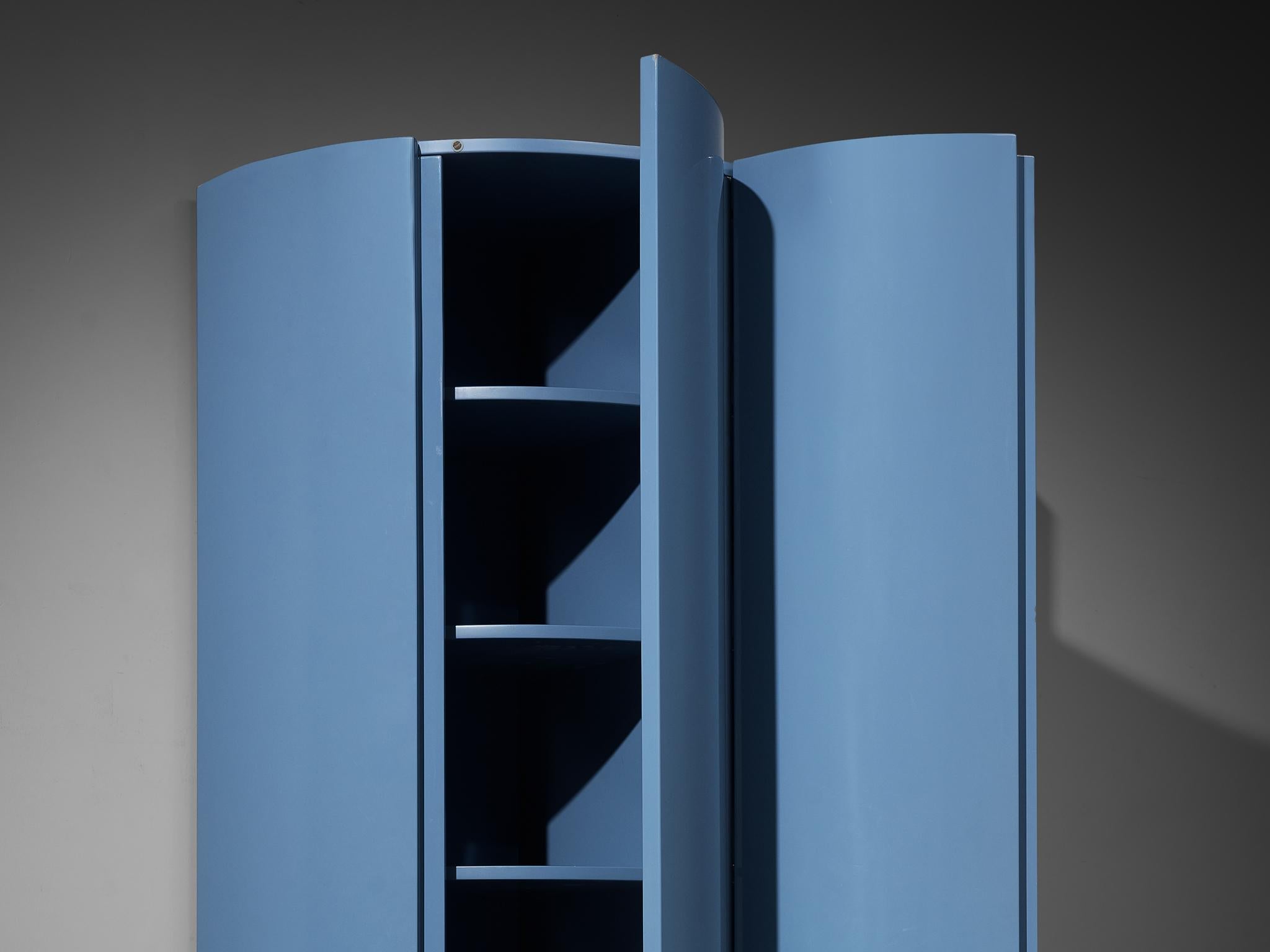 Ambrogio Tresoldi e Alberto Salvati Wardrobe Cabinet in Purple Blue Wood case pieces and storage cabinets Morentz