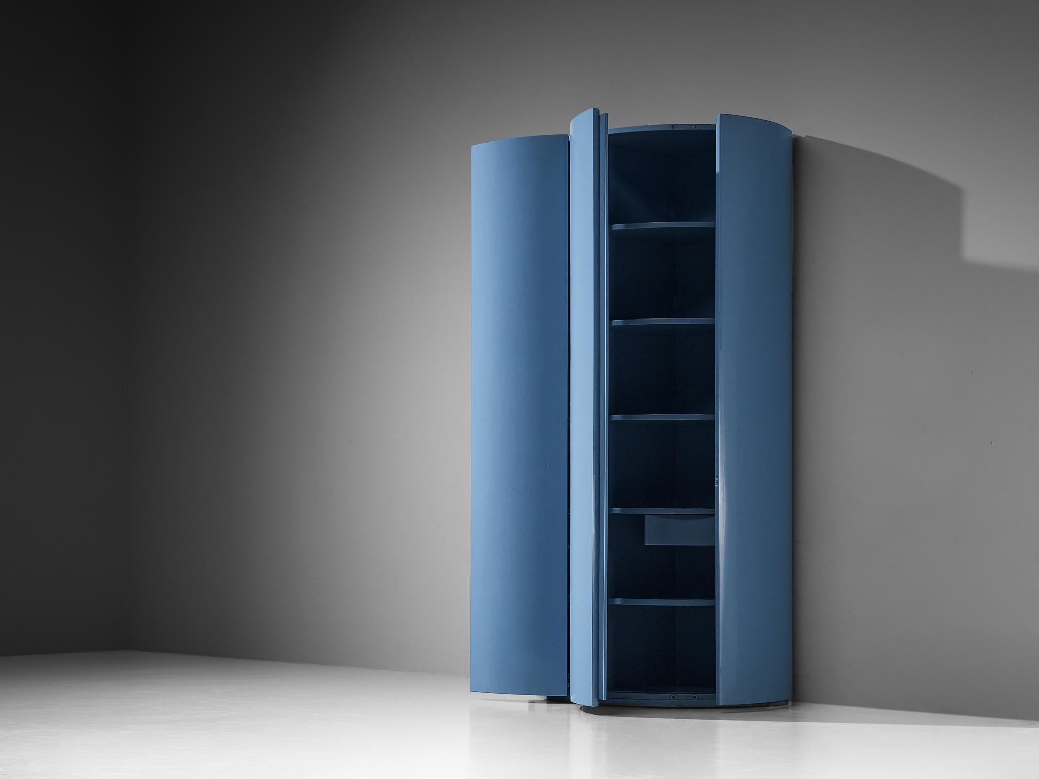 Ambrogio Tresoldi e Alberto Salvati Wardrobe Cabinet in Purple Blue Wood case pieces and storage cabinets Morentz