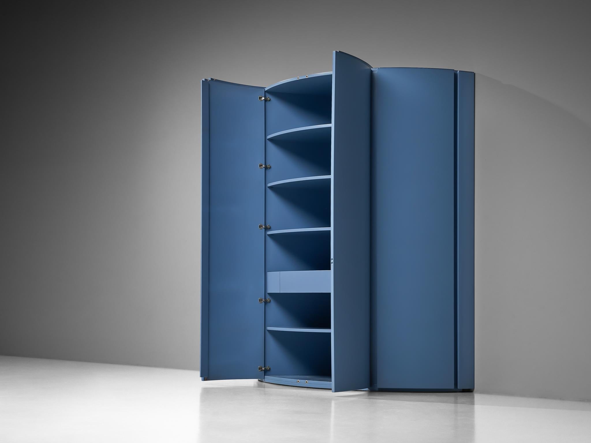 Ambrogio Tresoldi e Alberto Salvati Wardrobe Cabinet in Purple Blue Wood case pieces and storage cabinets Morentz