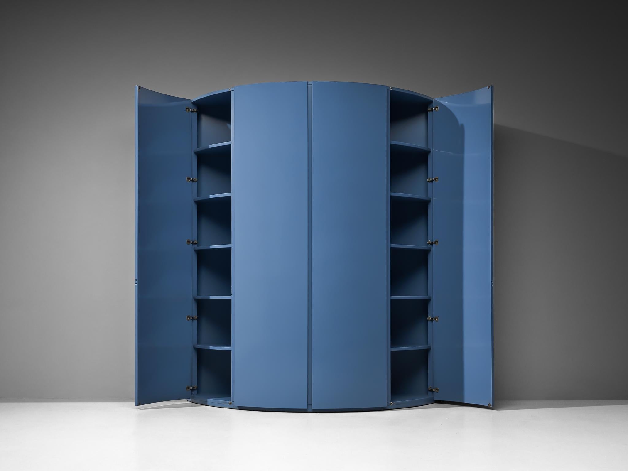 Ambrogio Tresoldi e Alberto Salvati Wardrobe Cabinet in Purple Blue Wood case pieces and storage cabinets Morentz