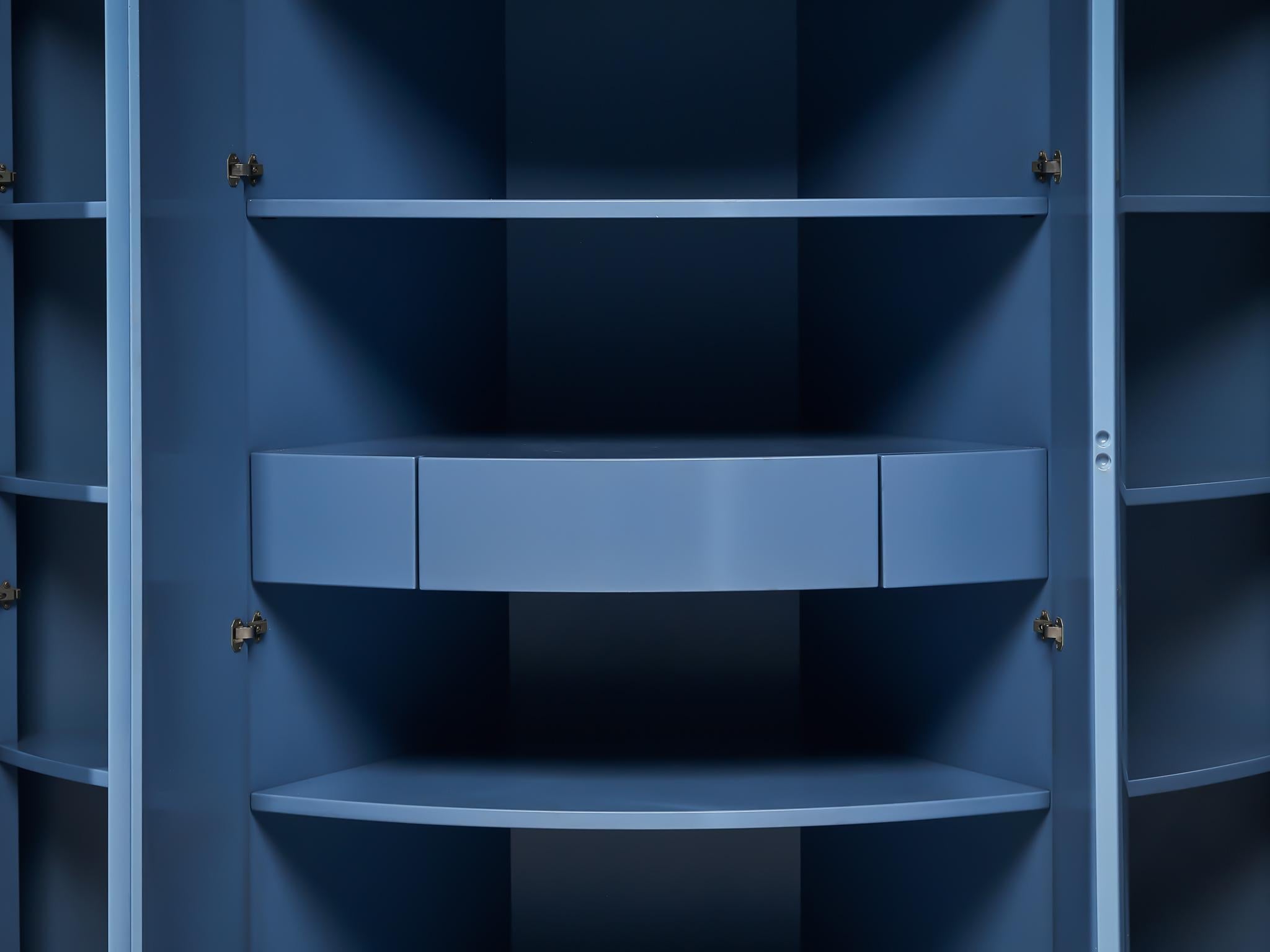 Ambrogio Tresoldi e Alberto Salvati Wardrobe Cabinet in Purple Blue Wood case pieces and storage cabinets Morentz