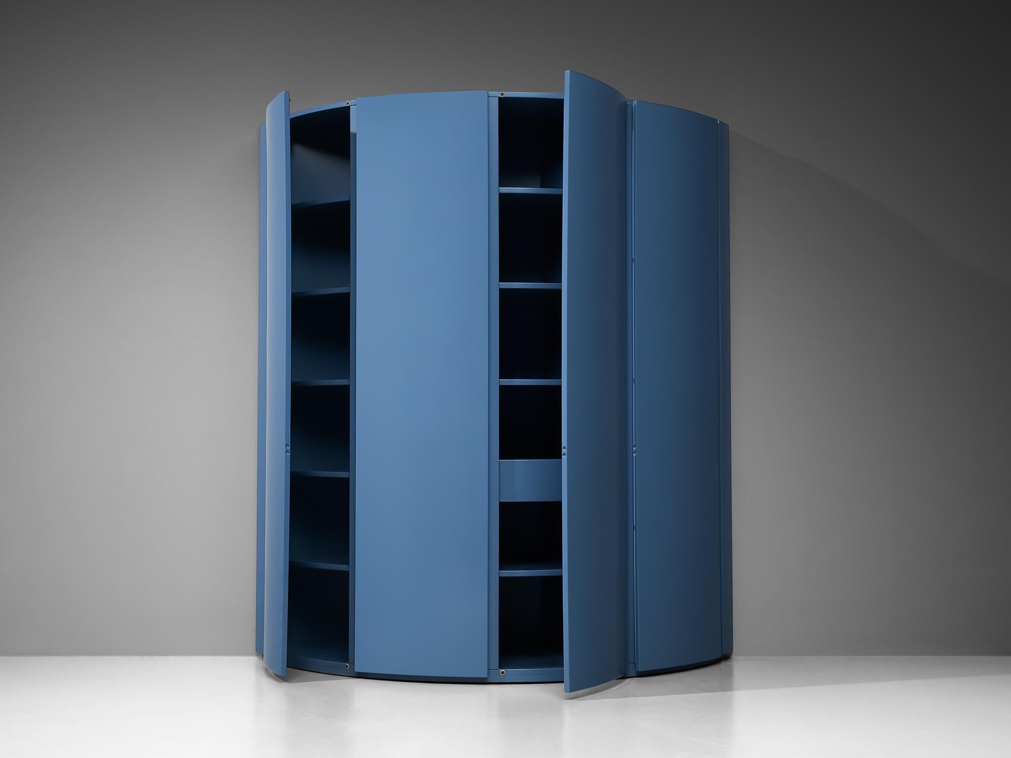 Ambrogio Tresoldi e Alberto Salvati Wardrobe Cabinet in Purple Blue Wood case pieces and storage cabinets Morentz