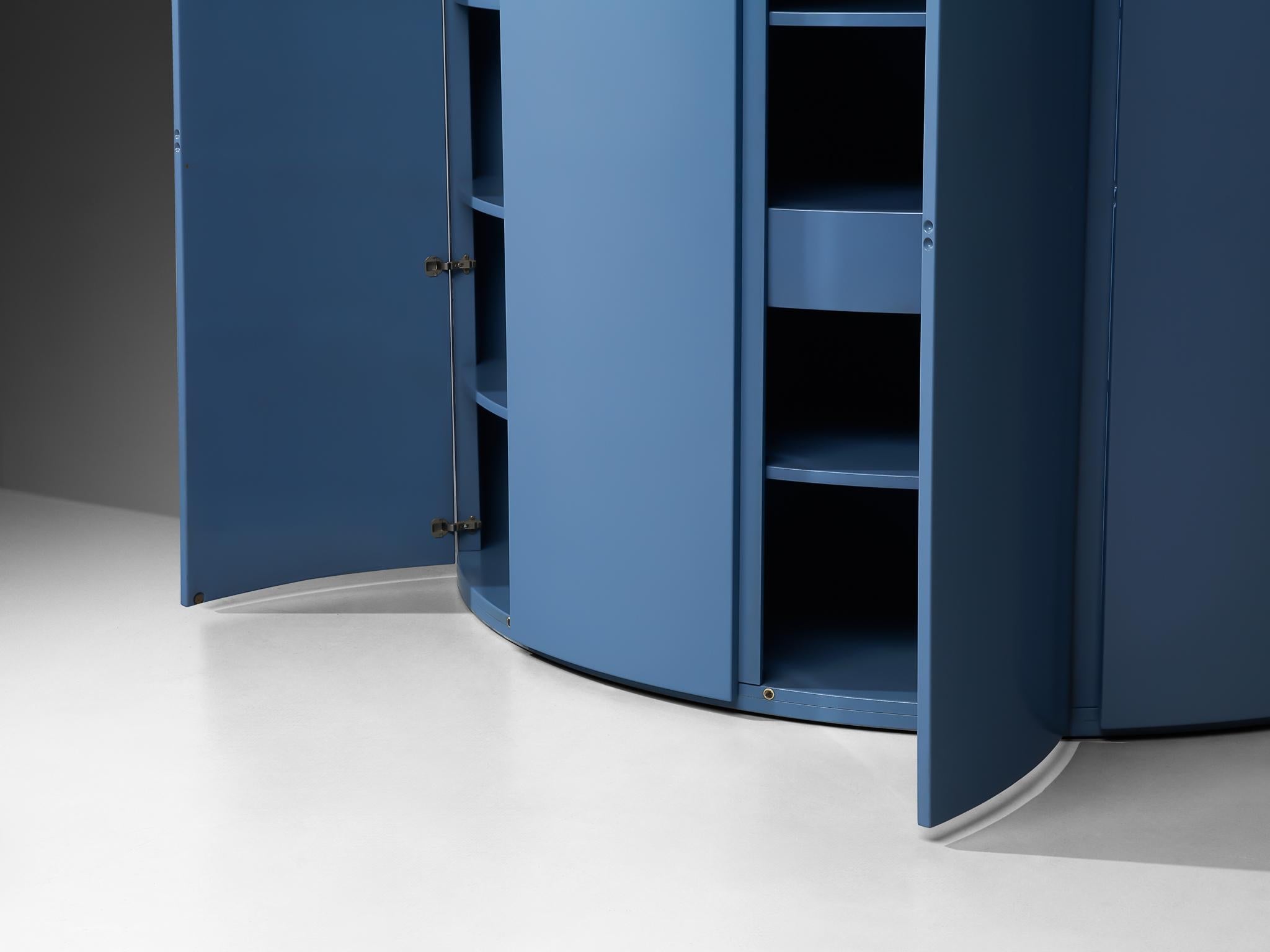 Ambrogio Tresoldi e Alberto Salvati Wardrobe Cabinet in Purple Blue Wood case pieces and storage cabinets Morentz