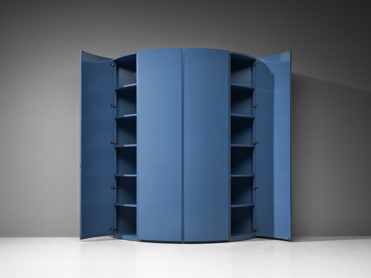 Ambrogio Tresoldi e Alberto Salvati Wardrobe Cabinet in Purple Blue Wood Case pieces and storage cabinets Morentz
