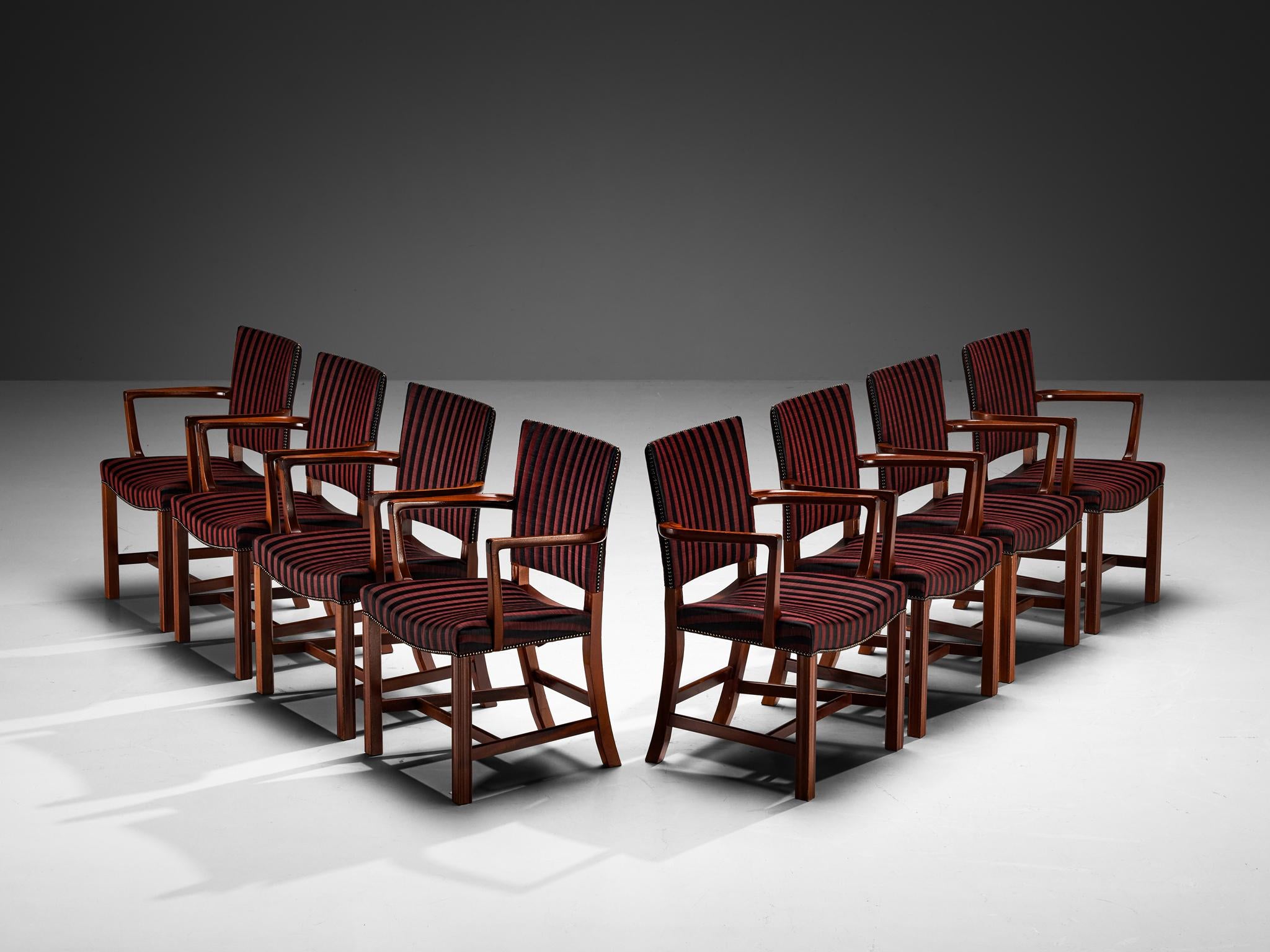 Kaare Klint for Rud. Rasmussens Snedkerier Set of Eight 3758A Dining Chairs seating Morentz