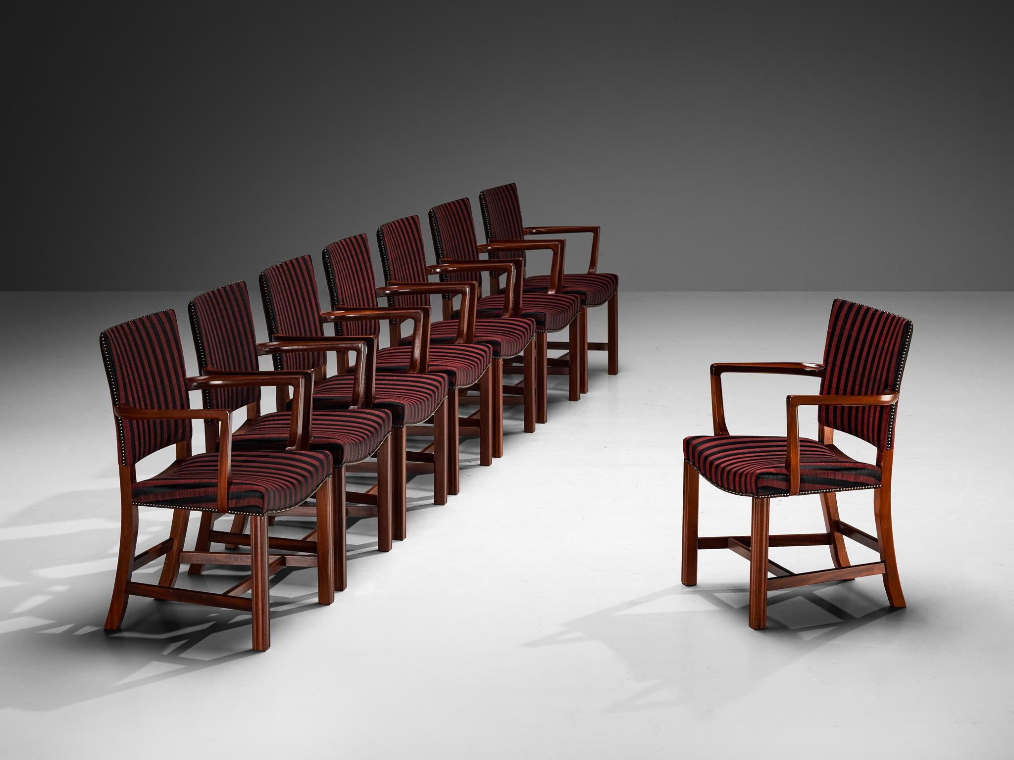 Kaare Klint for Rud. Rasmussens Snedkerier Set of Eight 3758A Dining Chairs seating Morentz