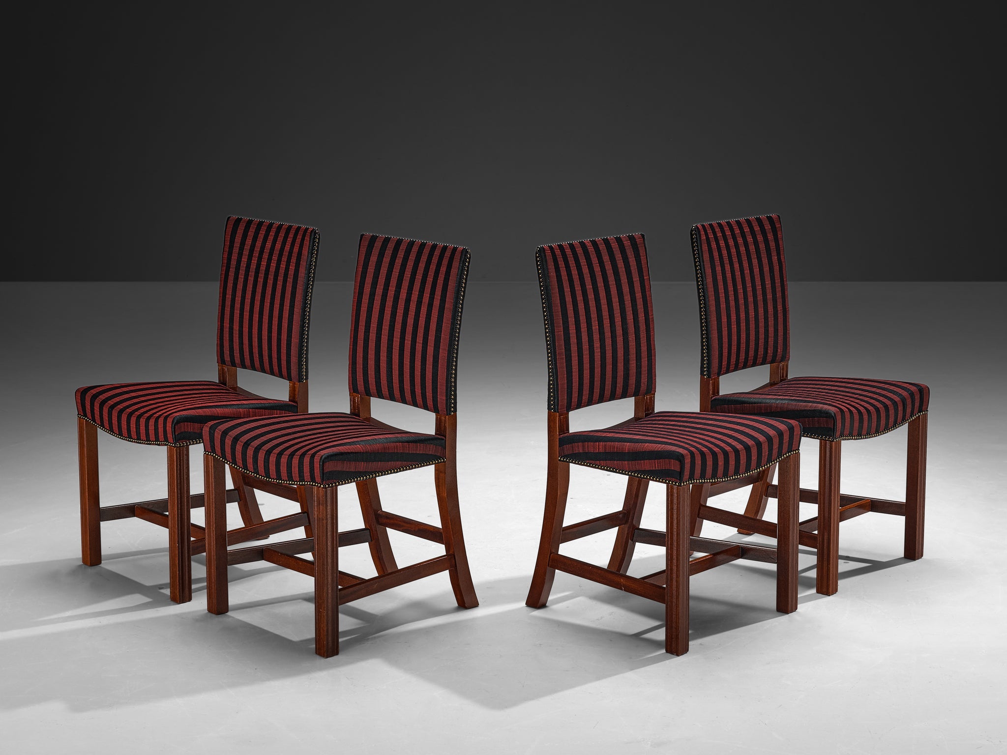 Kaare Klint for Rud. Rasmussens Snedkerier Set of Four Dining Chairs seating Morentz