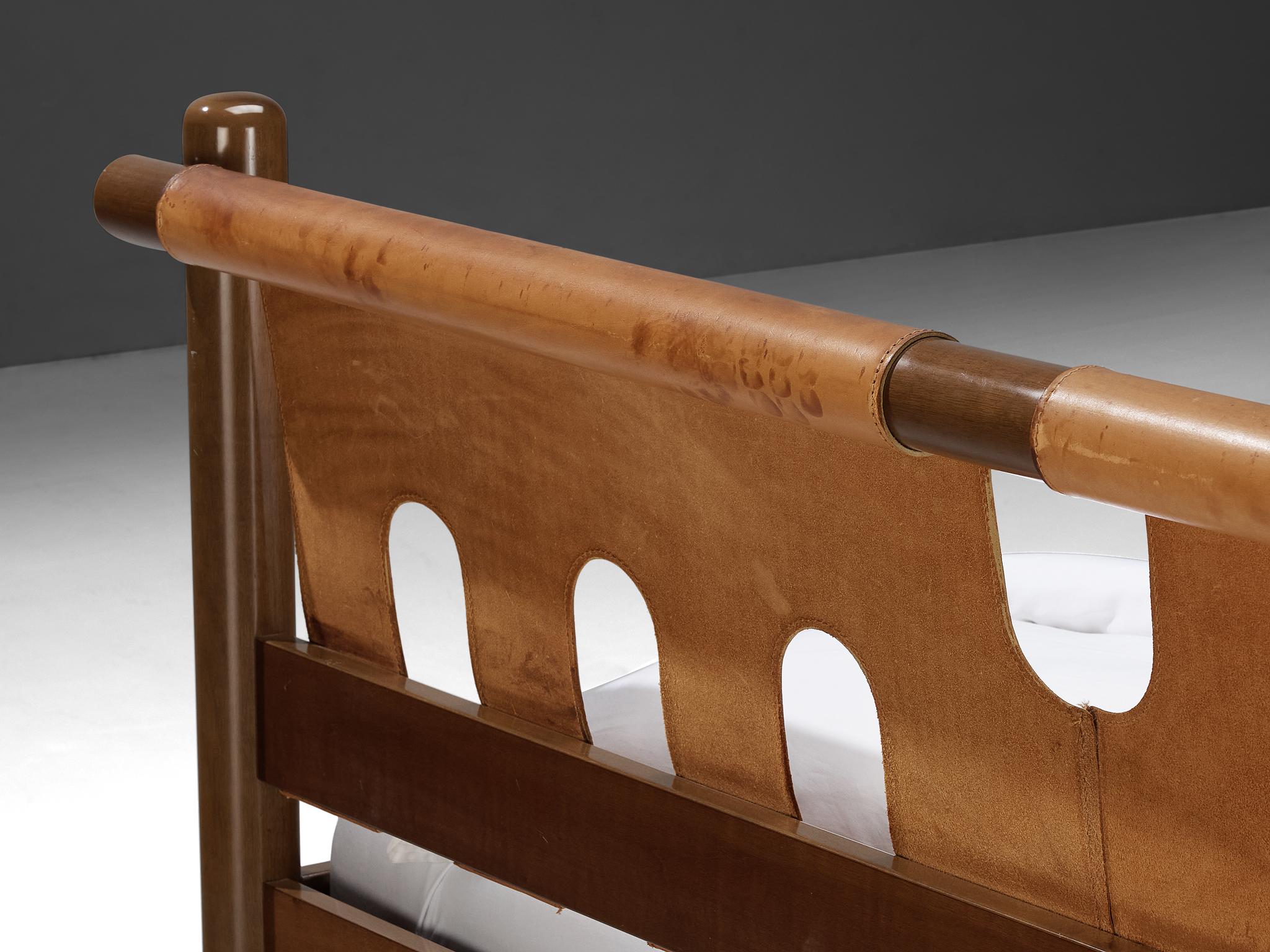 Ilmari Tapiovaara for La Permanente Mobili Cantù Double Bed Walnut Leather more furniture and collectibles Morentz