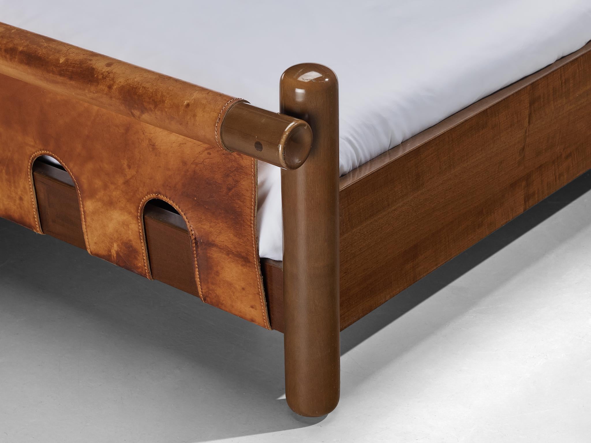 Ilmari Tapiovaara for La Permanente Mobili Cantù Double Bed Walnut Leather more furniture and collectibles Morentz