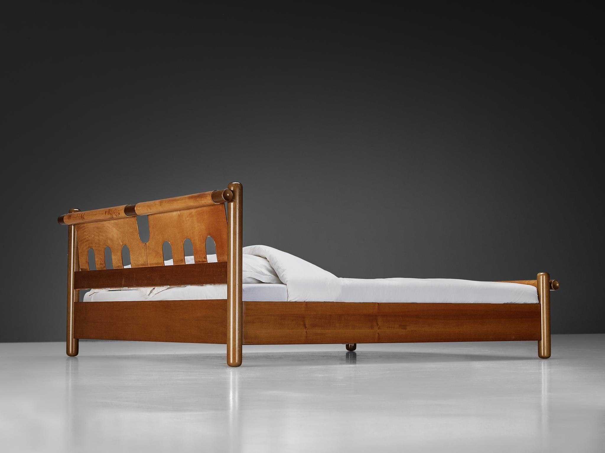 Ilmari Tapiovaara for La Permanente Mobili Cantù Double Bed Walnut Leather more furniture and collectibles Morentz