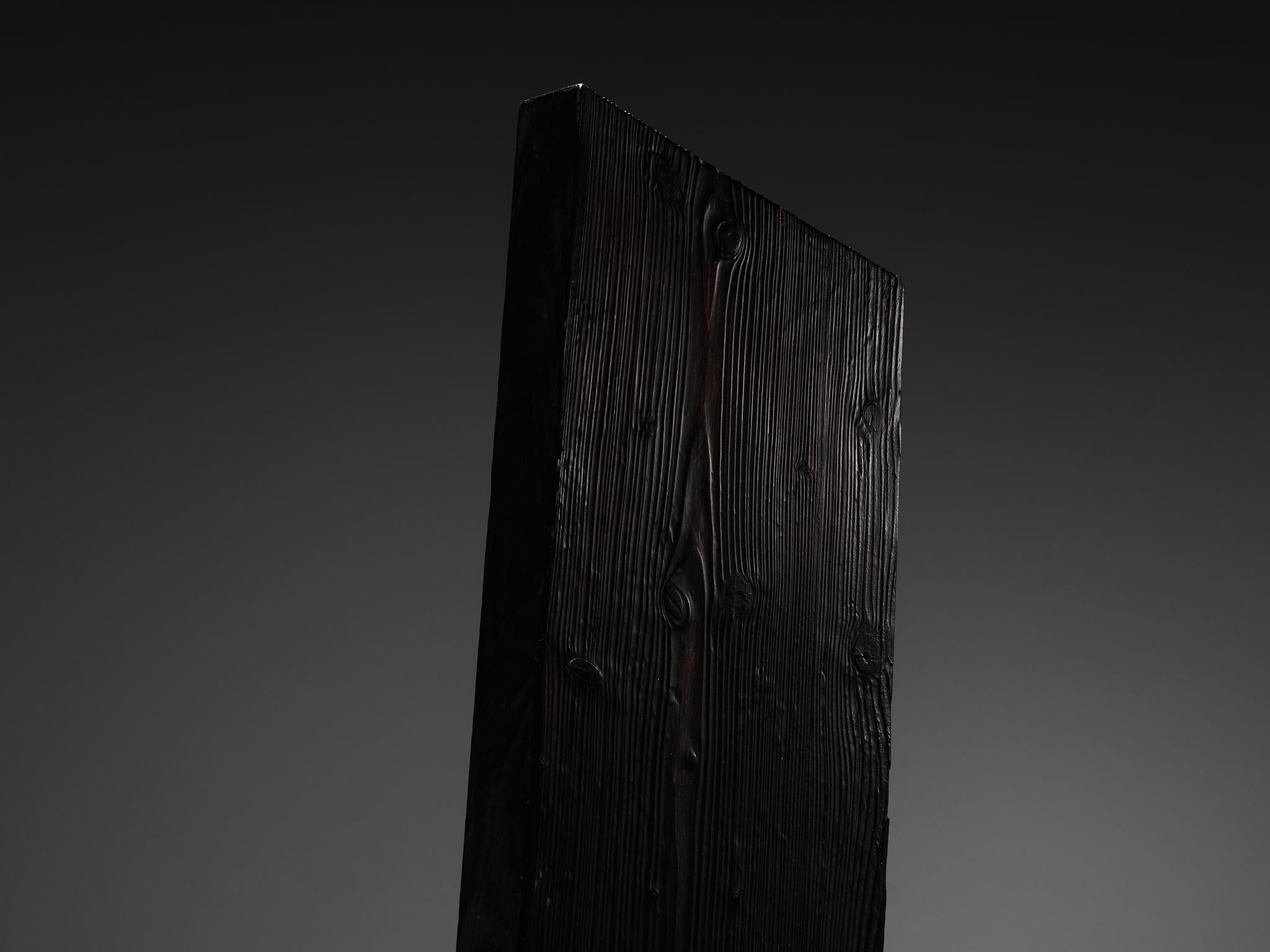 Studio D Italy Brutalist Chair in Solid Darkened Wood seating Morentz