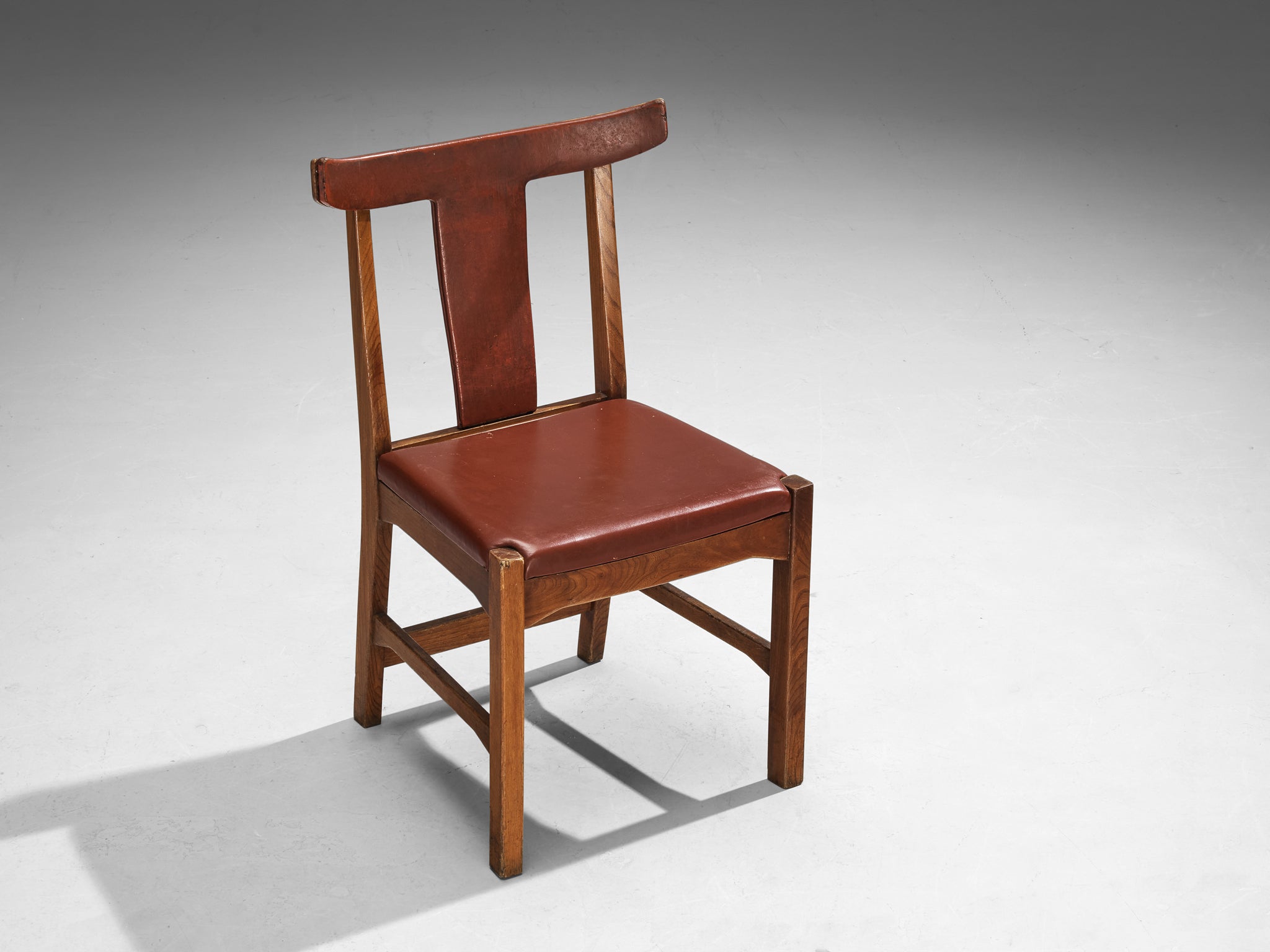 Knud Hansen for Søren Willadsen Set of Twelve Danish Dining Chairs in Leather and Elm Seating Morentz