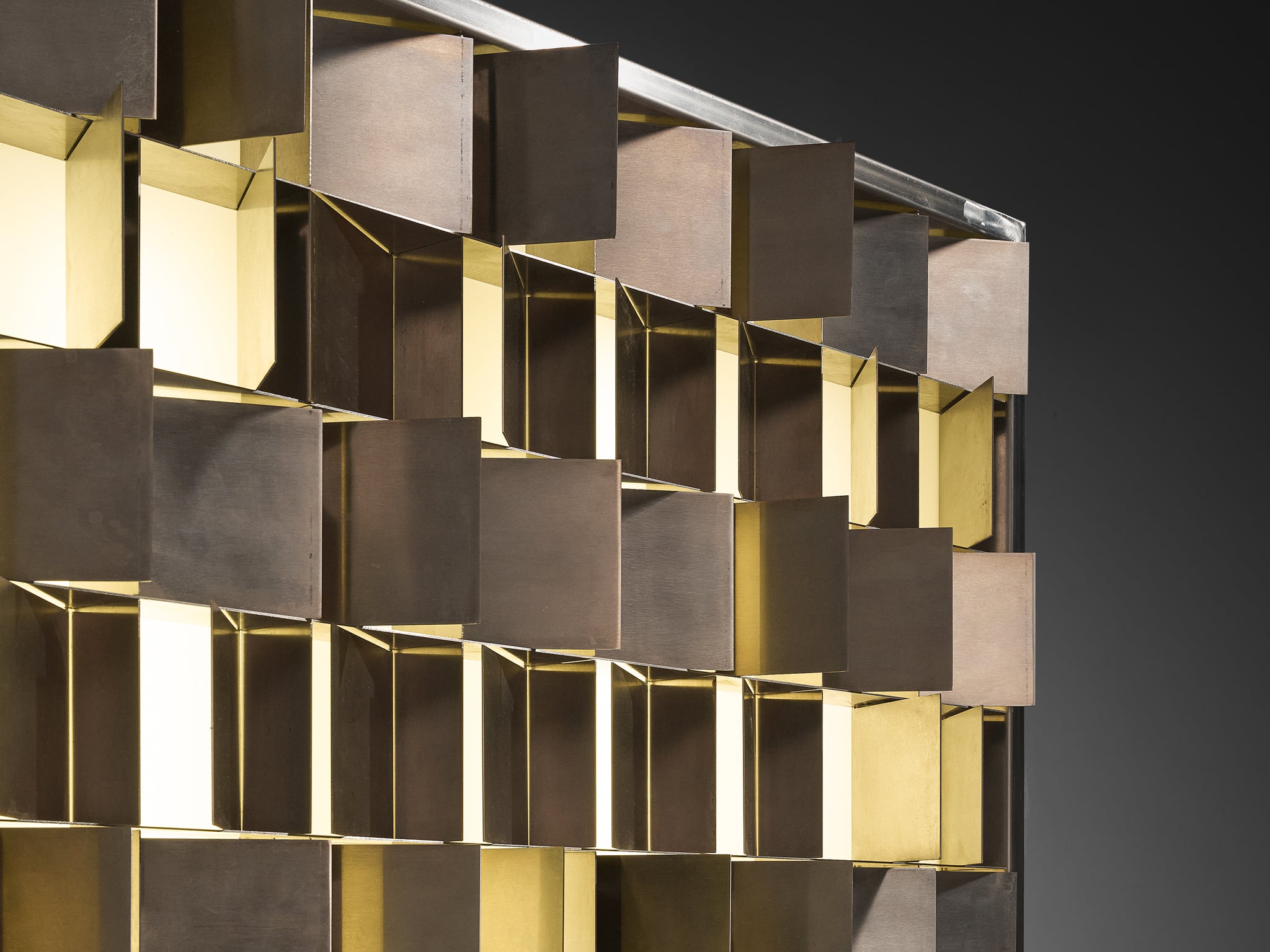 Gianfranco Fini for New Lamp 'Programma' Light Sculpture in Stainless Steel Lighting Morentz