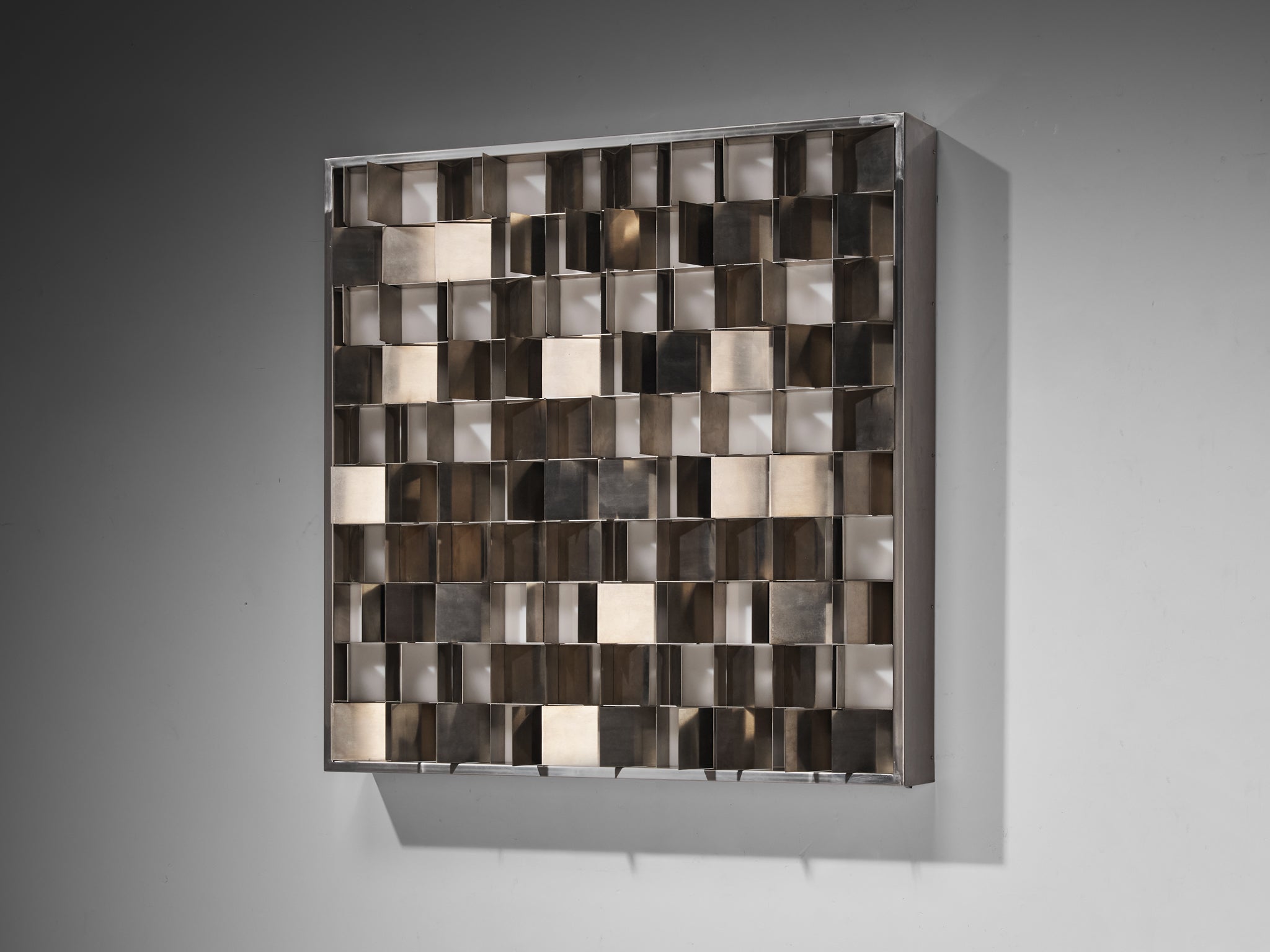 Gianfranco Fini for New Lamp 'Programma' Wall Light in Stainless Steel Lighting Morentz
