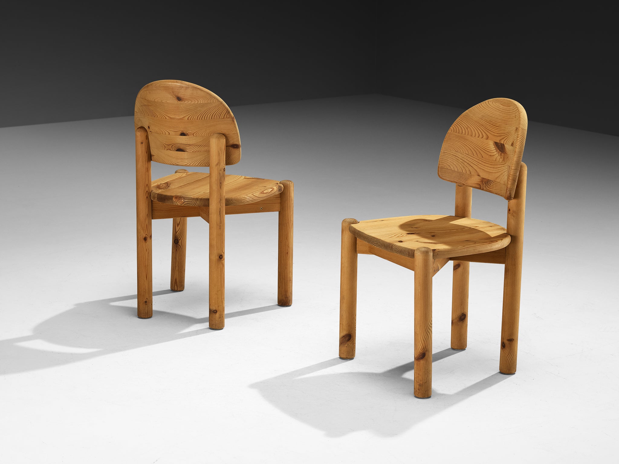 Rainer Daumiller Pair of Dining Chairs in Solid Pine Seating Morentz
