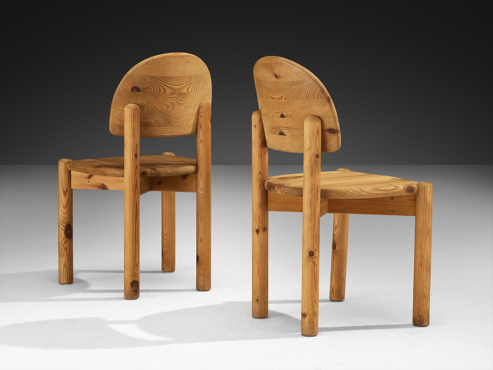 Rainer Daumiller Pair of Dining Chairs in Solid Pine Seating Morentz