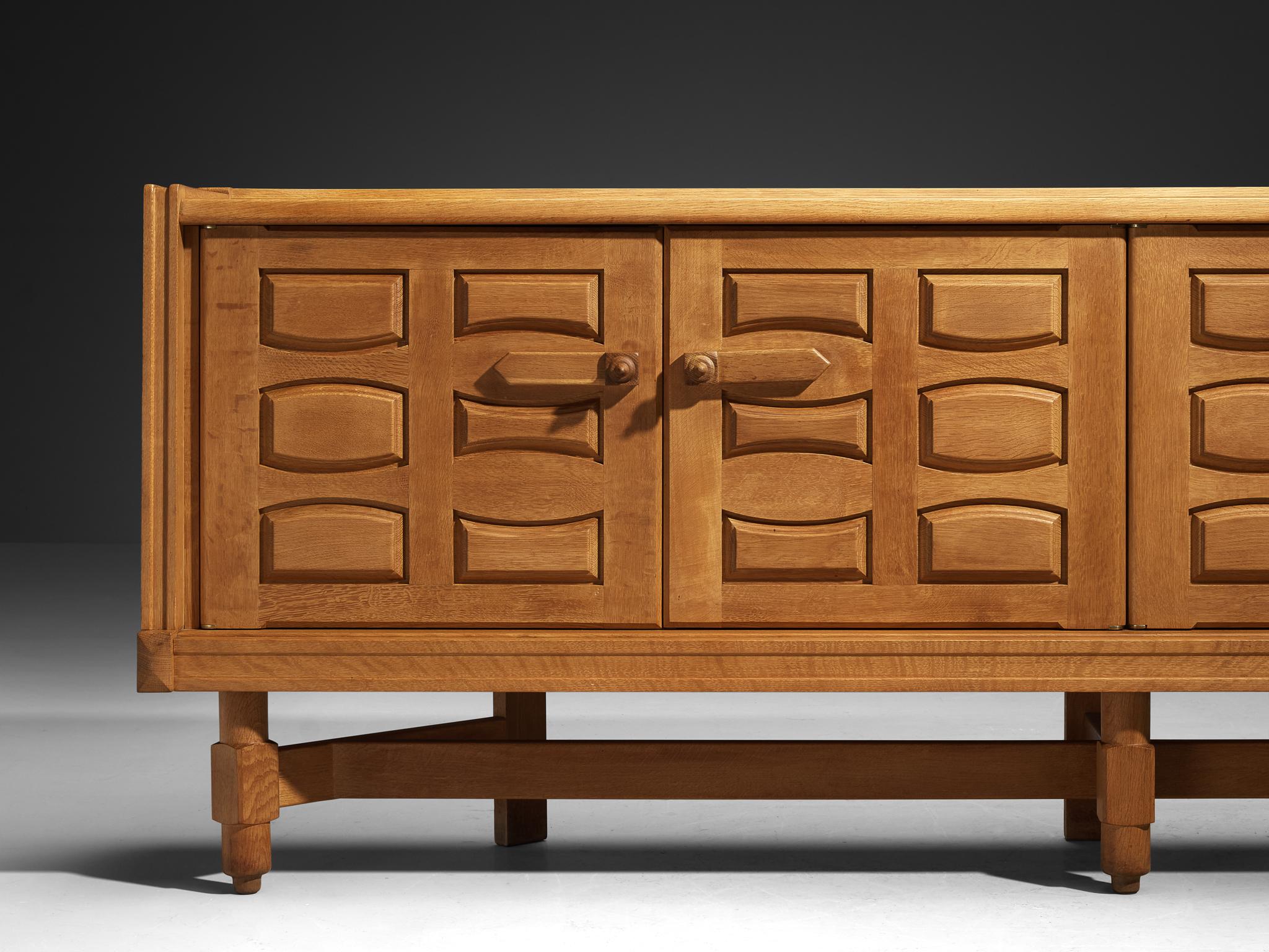 Guillerme & Chambron Sideboard in Solid Oak and White Ceramic case pieces and storage cabinets Morentz