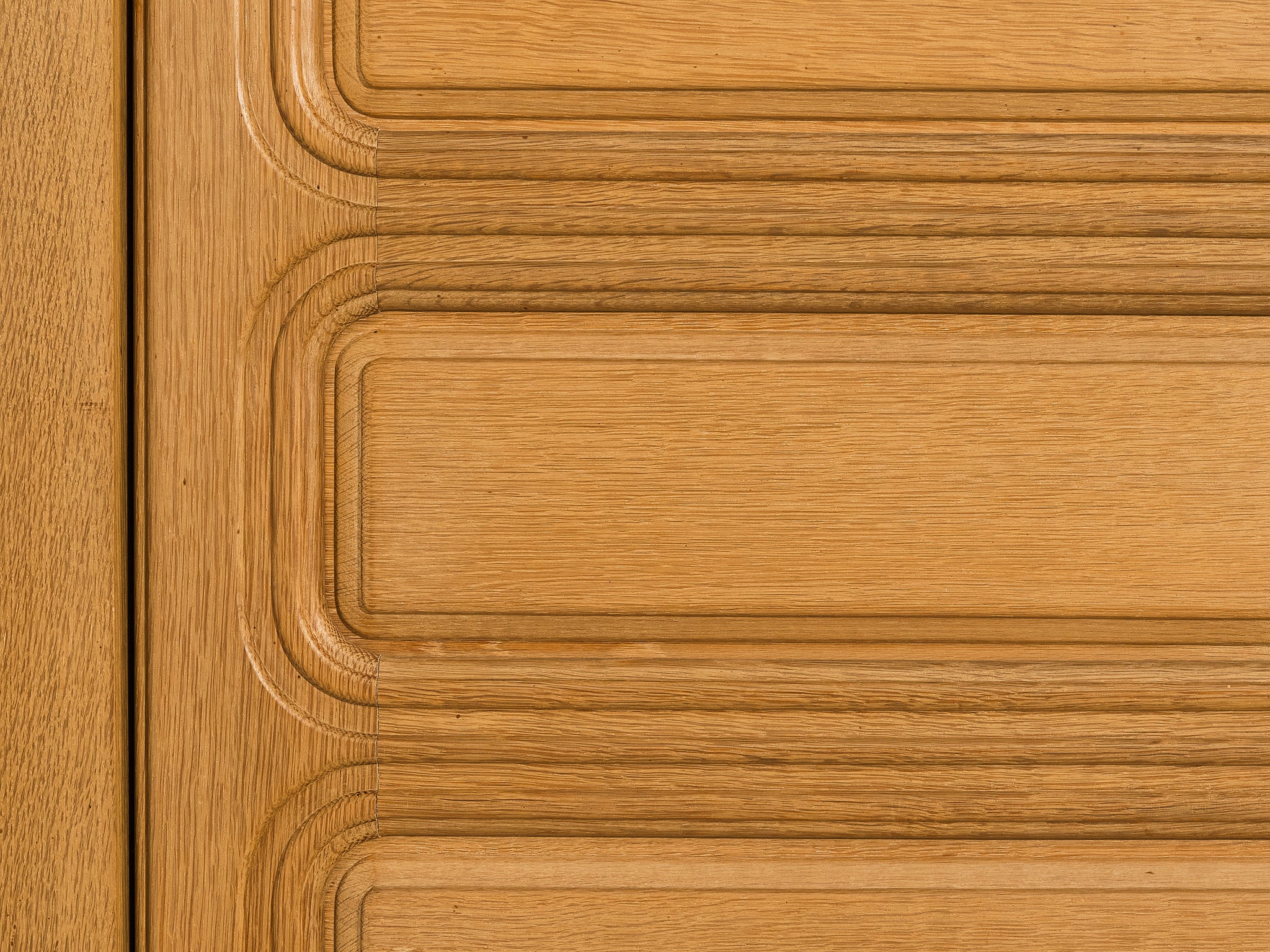 Guillerme & Chambron Highboard in Solid Oak and Brass