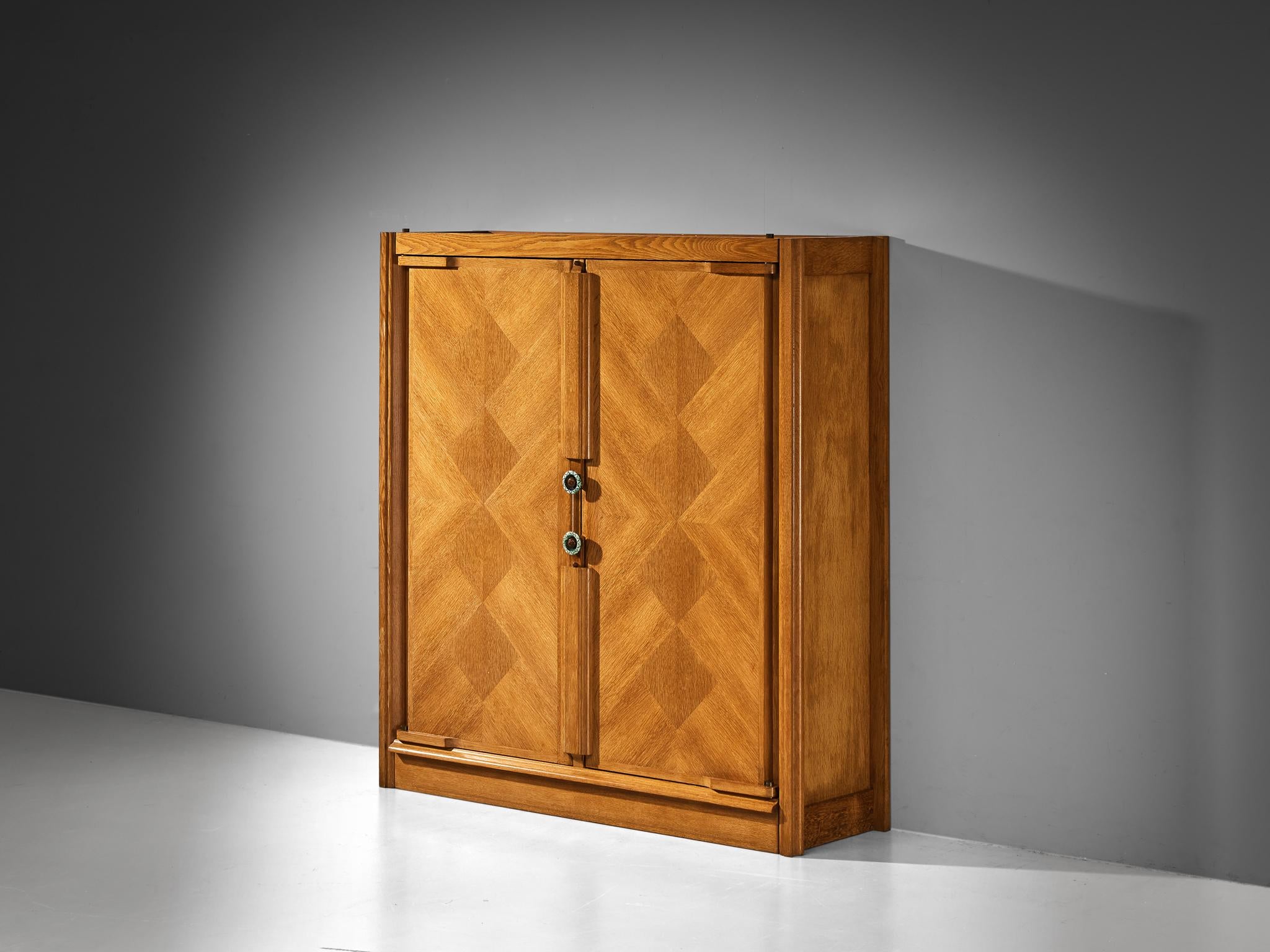 Guillerme & Chambron Highboard in Oak with Ceramic Handles case pieces and storage cabinets Morentz