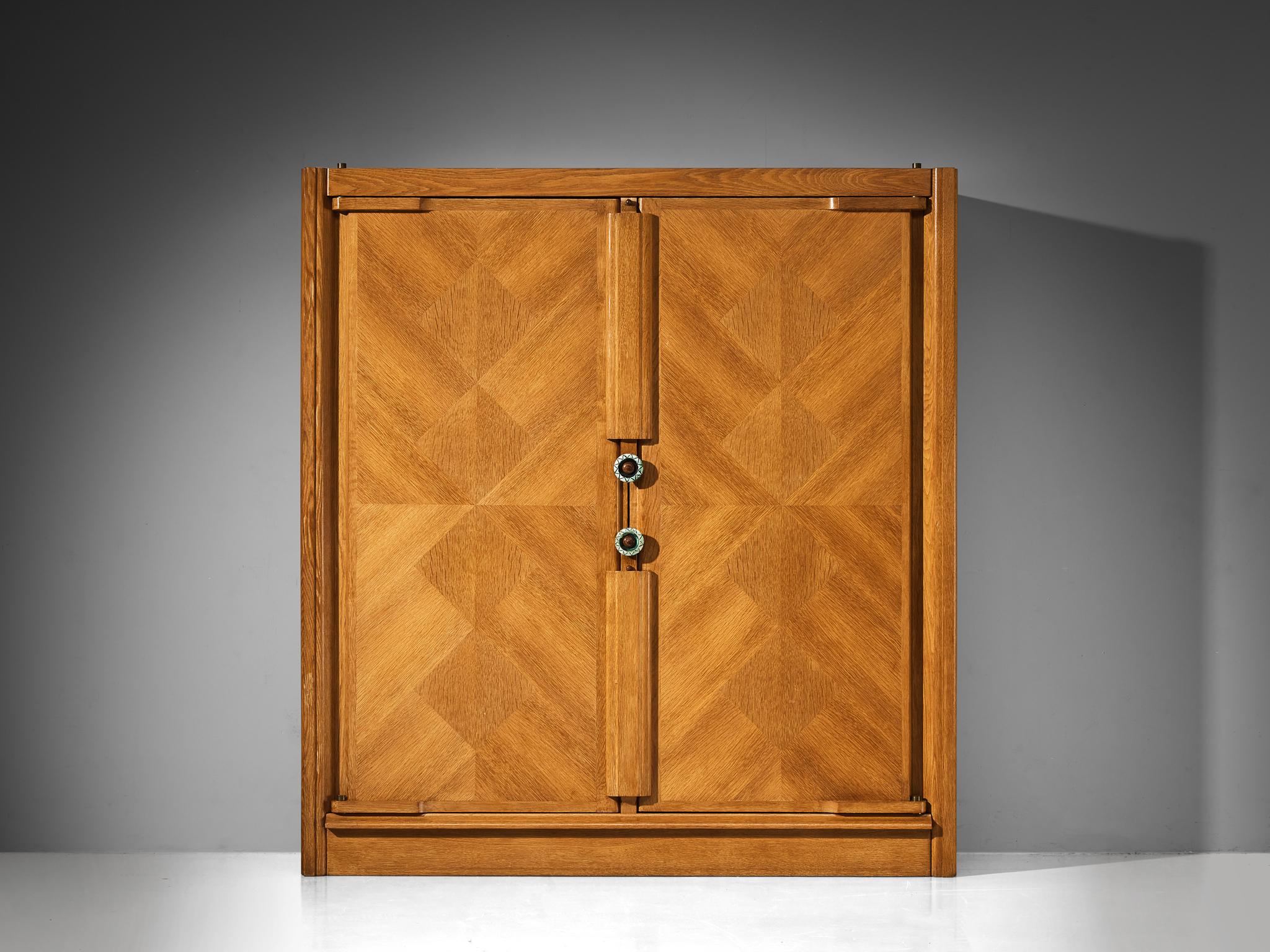 Guillerme & Chambron Highboard in Oak with Ceramic Handles case pieces and storage cabinets Morentz