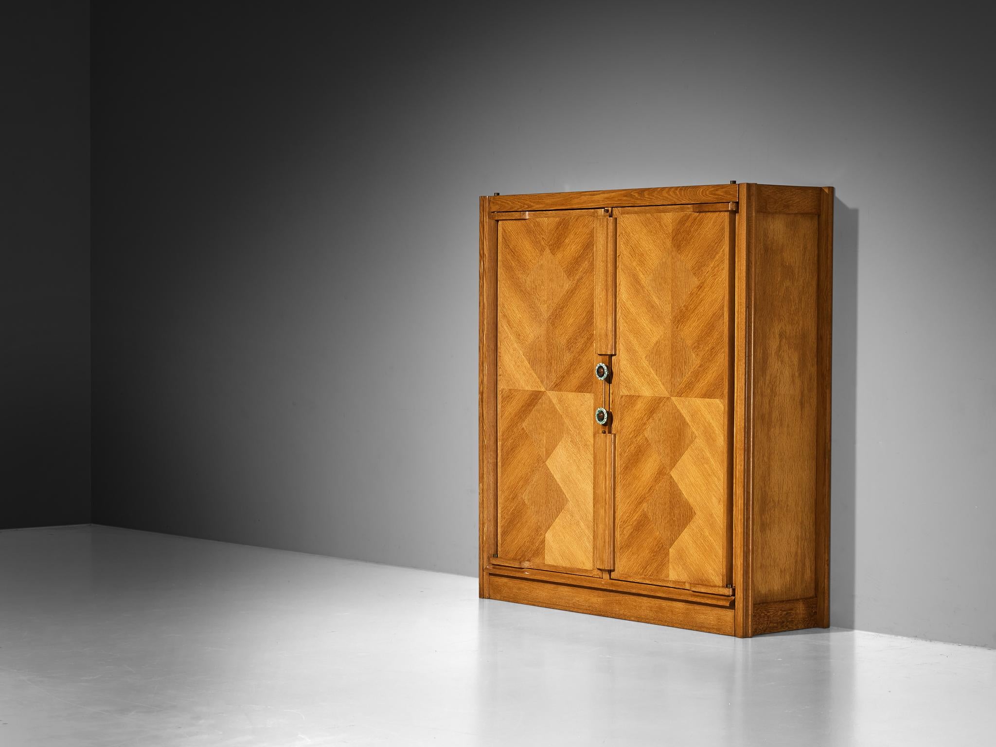 Guillerme & Chambron Highboard in Oak with Ceramic Handles case pieces and storage cabinets Morentz