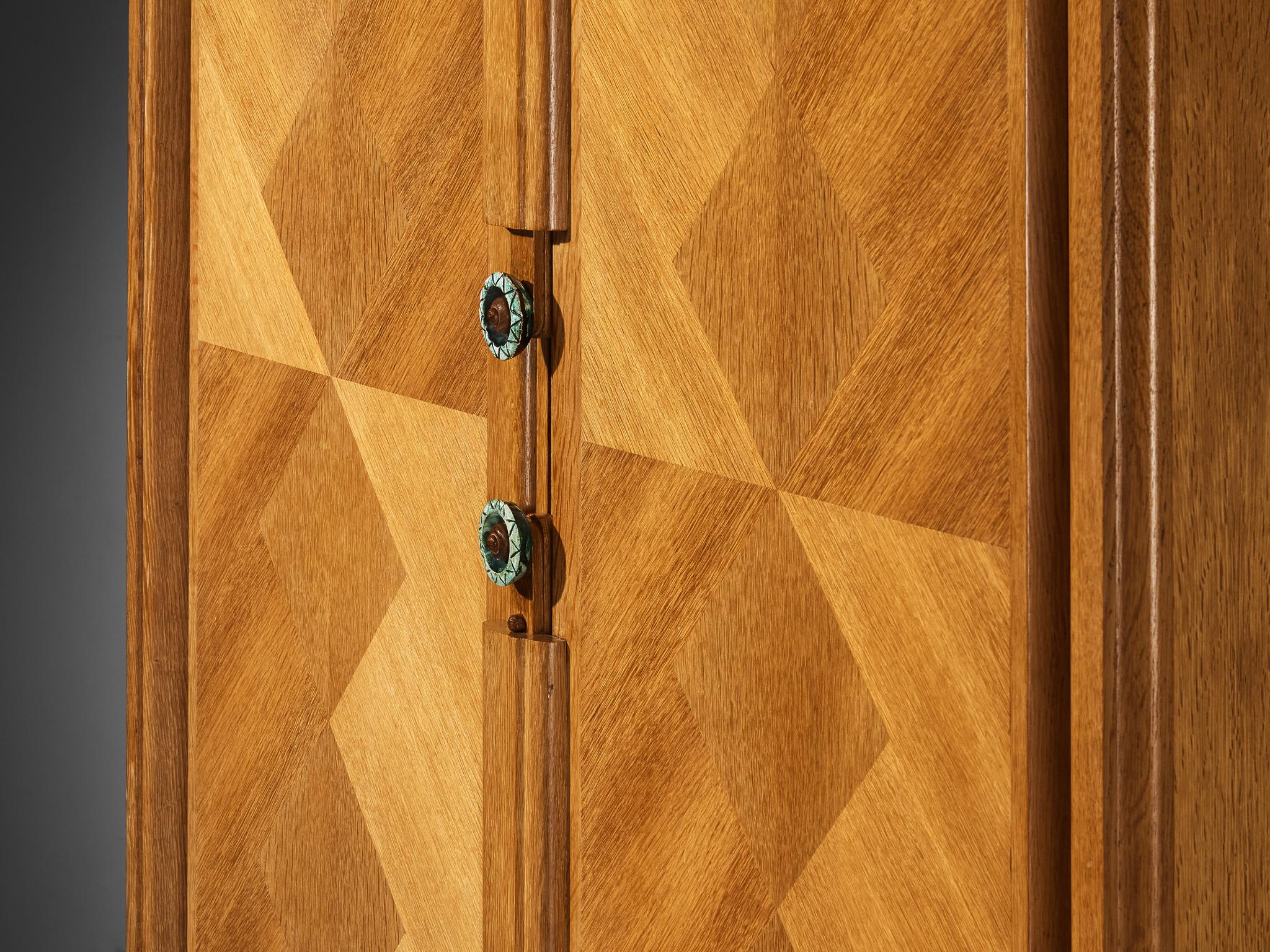 Guillerme & Chambron Highboard in Oak with Ceramic Handles case pieces and storage cabinets Morentz