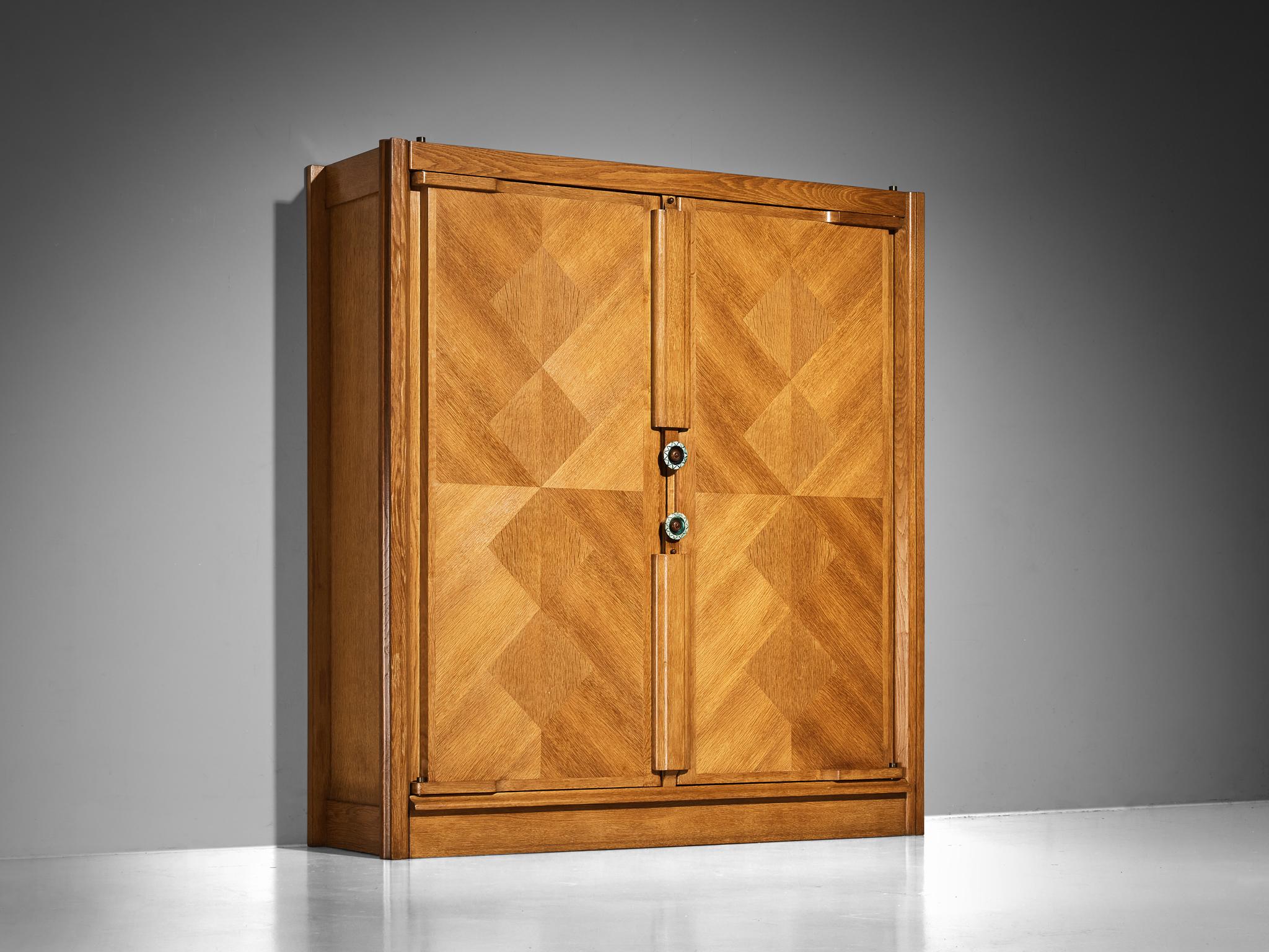 Guillerme & Chambron Highboard in Oak with Ceramic Handles case pieces and storage cabinets Morentz