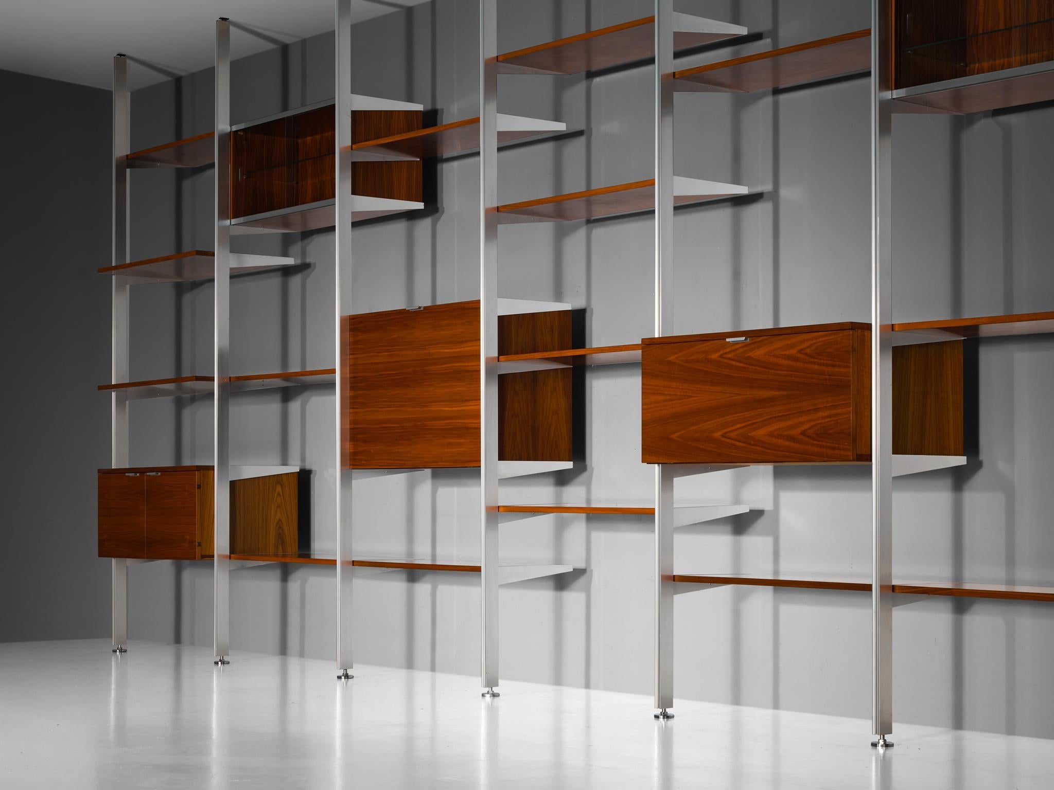 George Nelson for Herman Miller CSS Modular Wall Unit in Walnut & Aluminum case pieces and storage cabinets Morentz