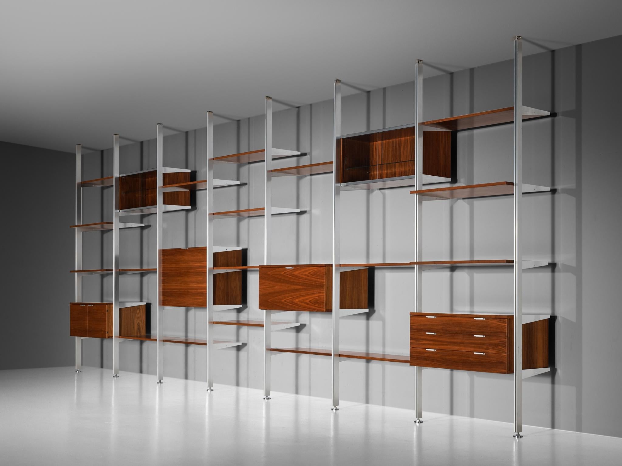George Nelson for Herman Miller CSS Modular Wall Unit in Walnut & Aluminum case pieces and storage cabinets Morentz