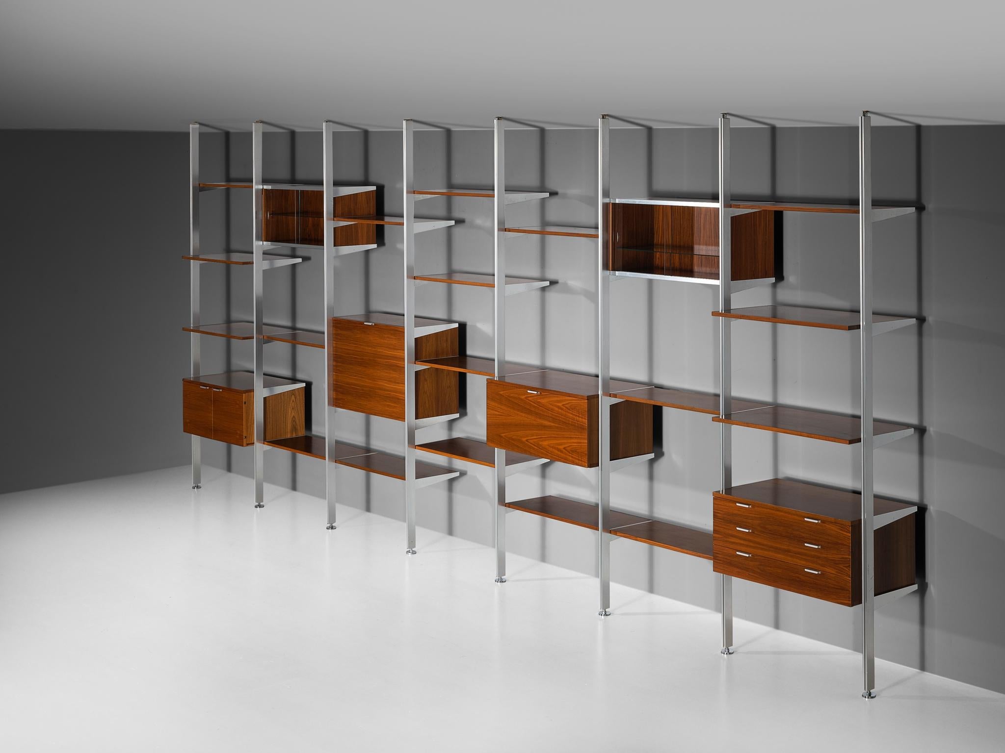George Nelson for Herman Miller CSS Modular Wall Unit in Walnut & Aluminum case pieces and storage cabinets Morentz