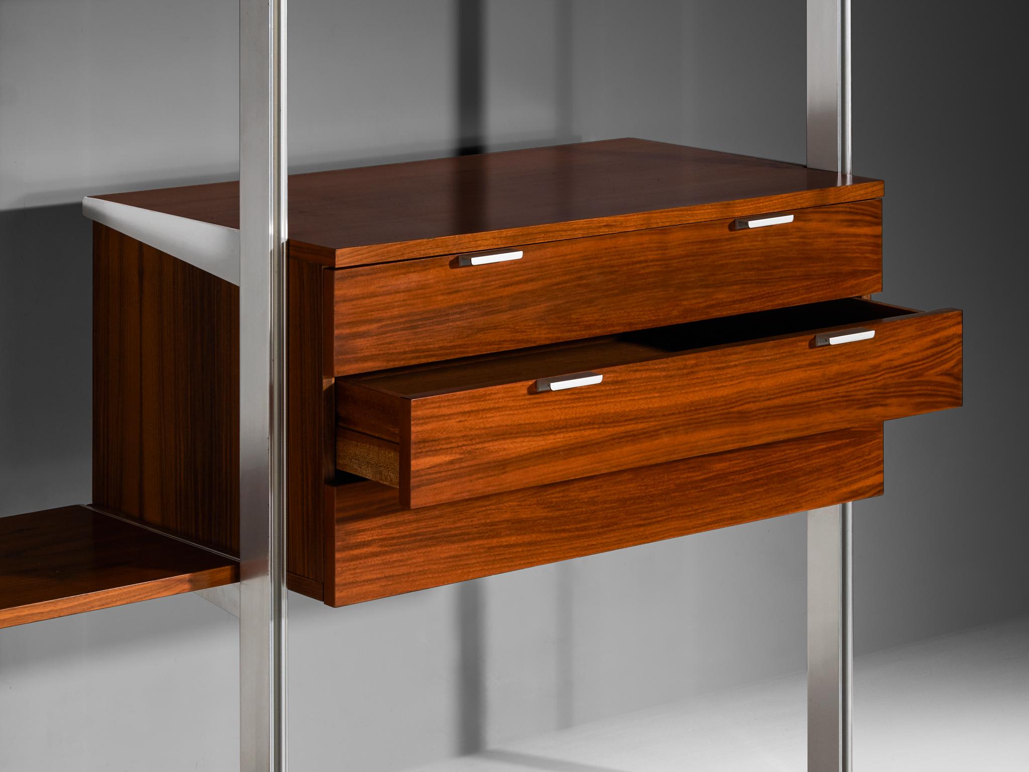 George Nelson for Herman Miller CSS Modular Wall Unit in Walnut & Aluminum case pieces and storage cabinets Morentz